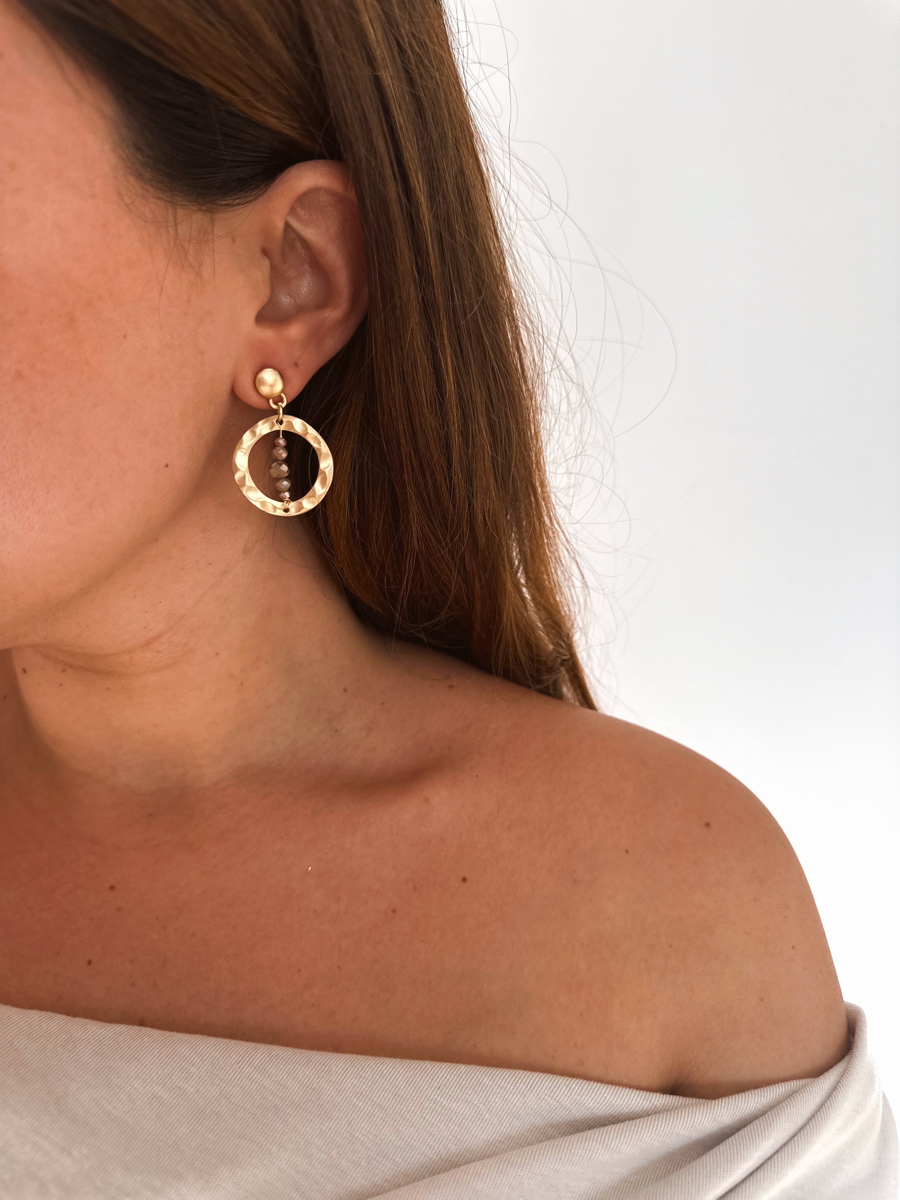 Pendientes Toscana Malva/Camel