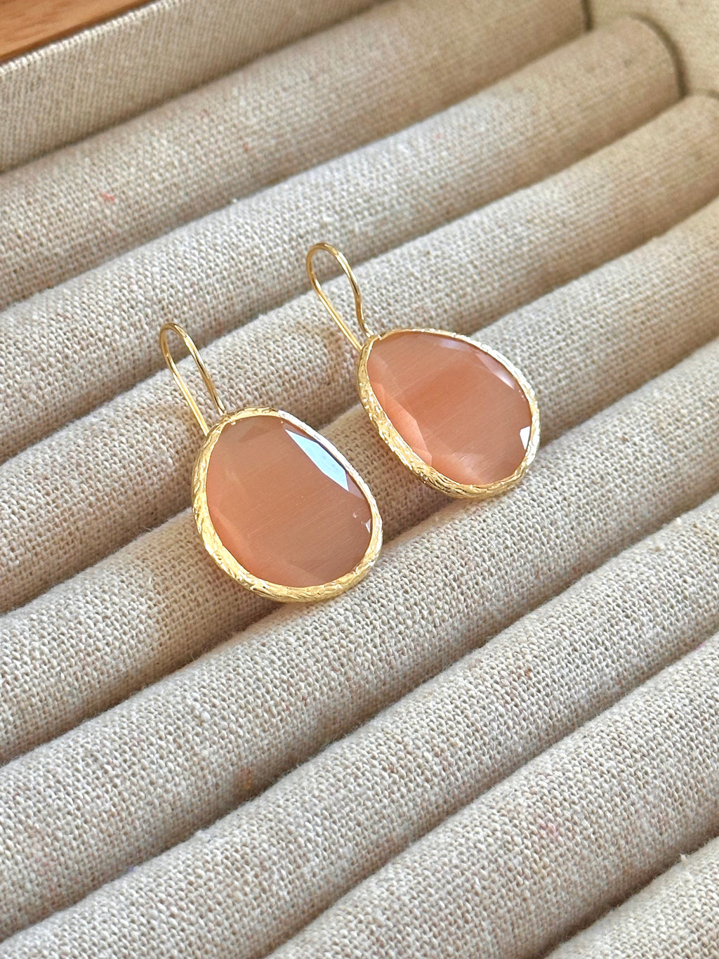 Pendientes Óvalo Naranja claro