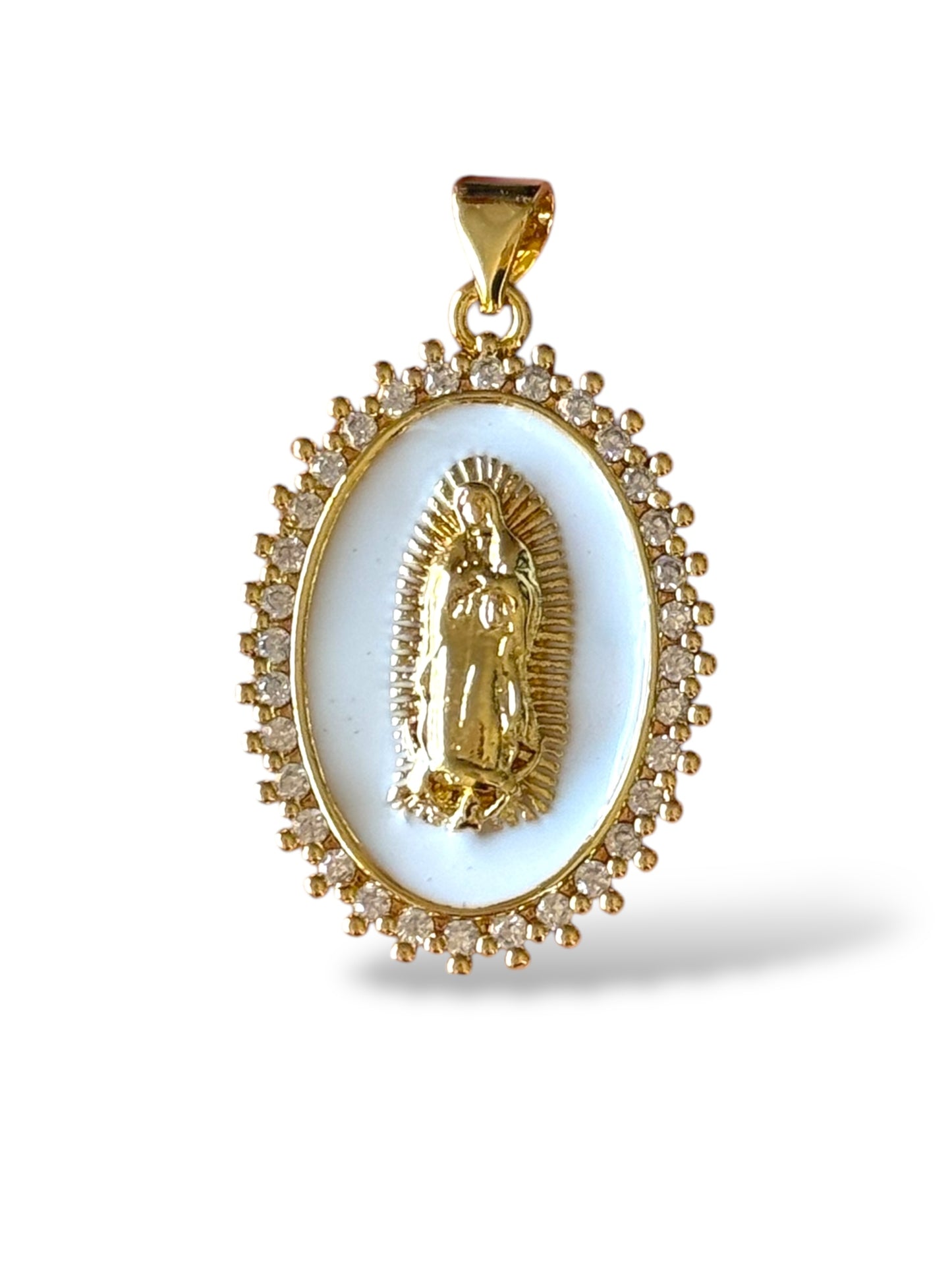 Medalla Virgen Esmalte y Cristal