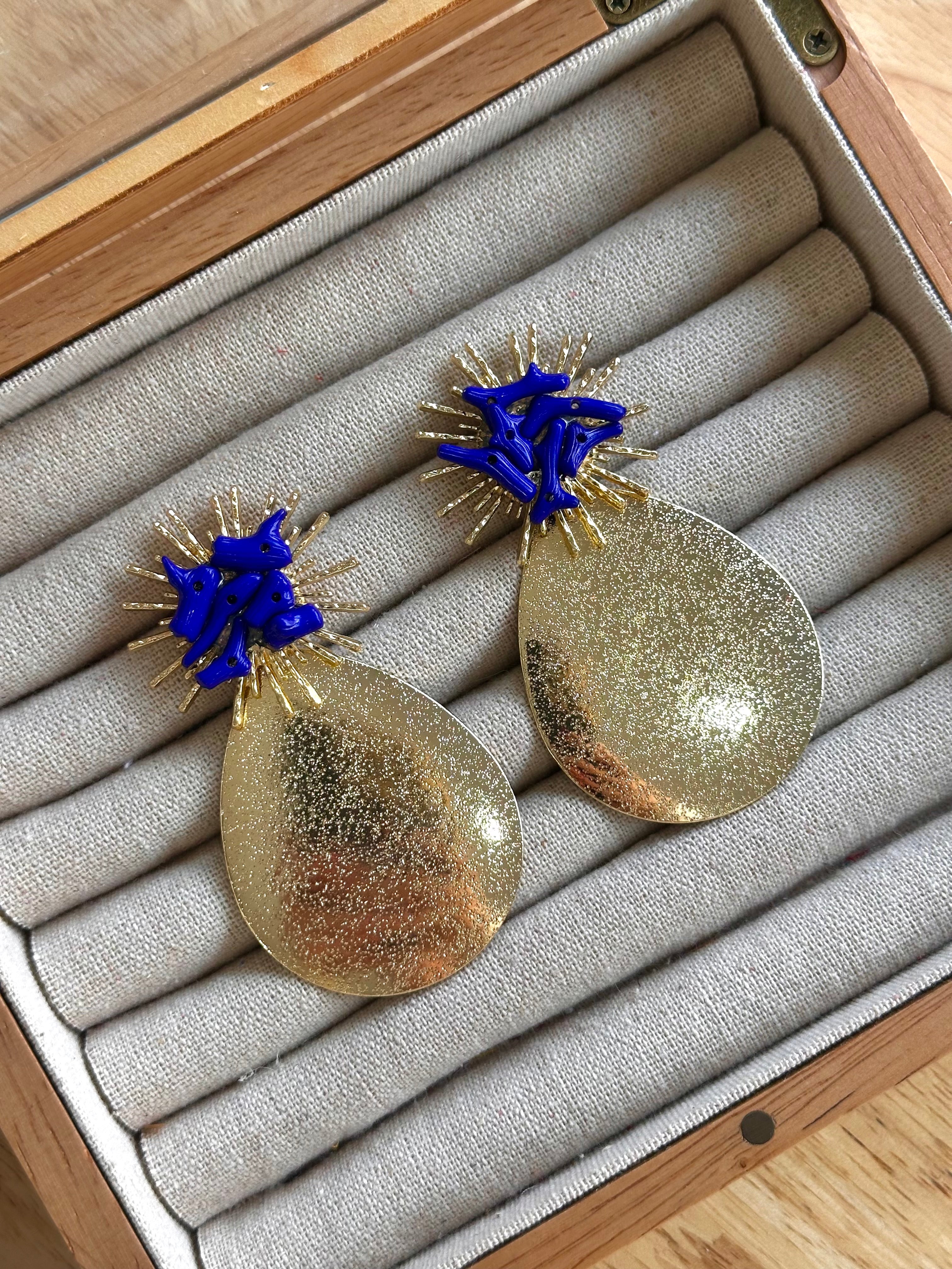 Pendientes Corales Azul Eléctrico