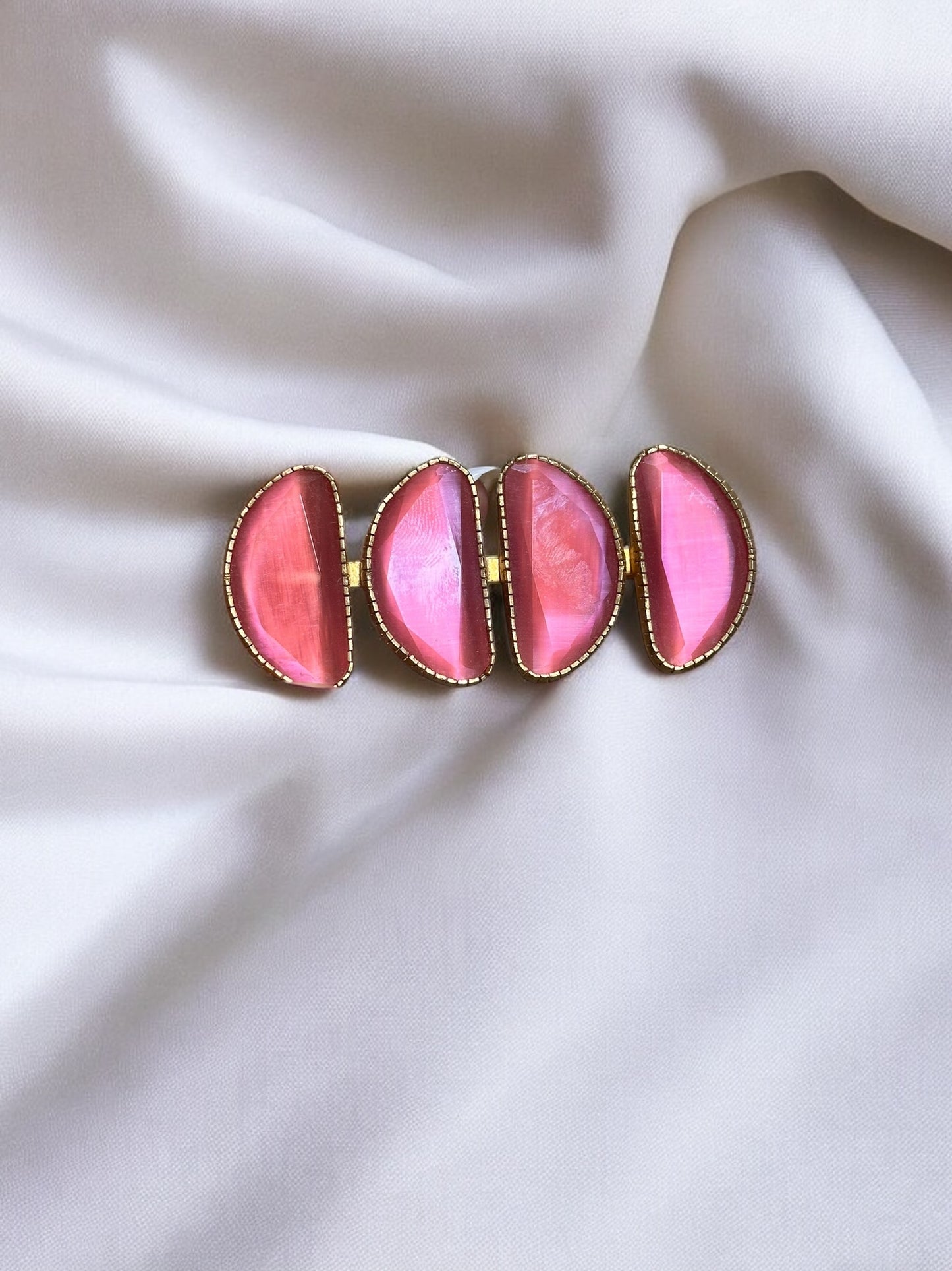 Broche Cristal Natural Rosado