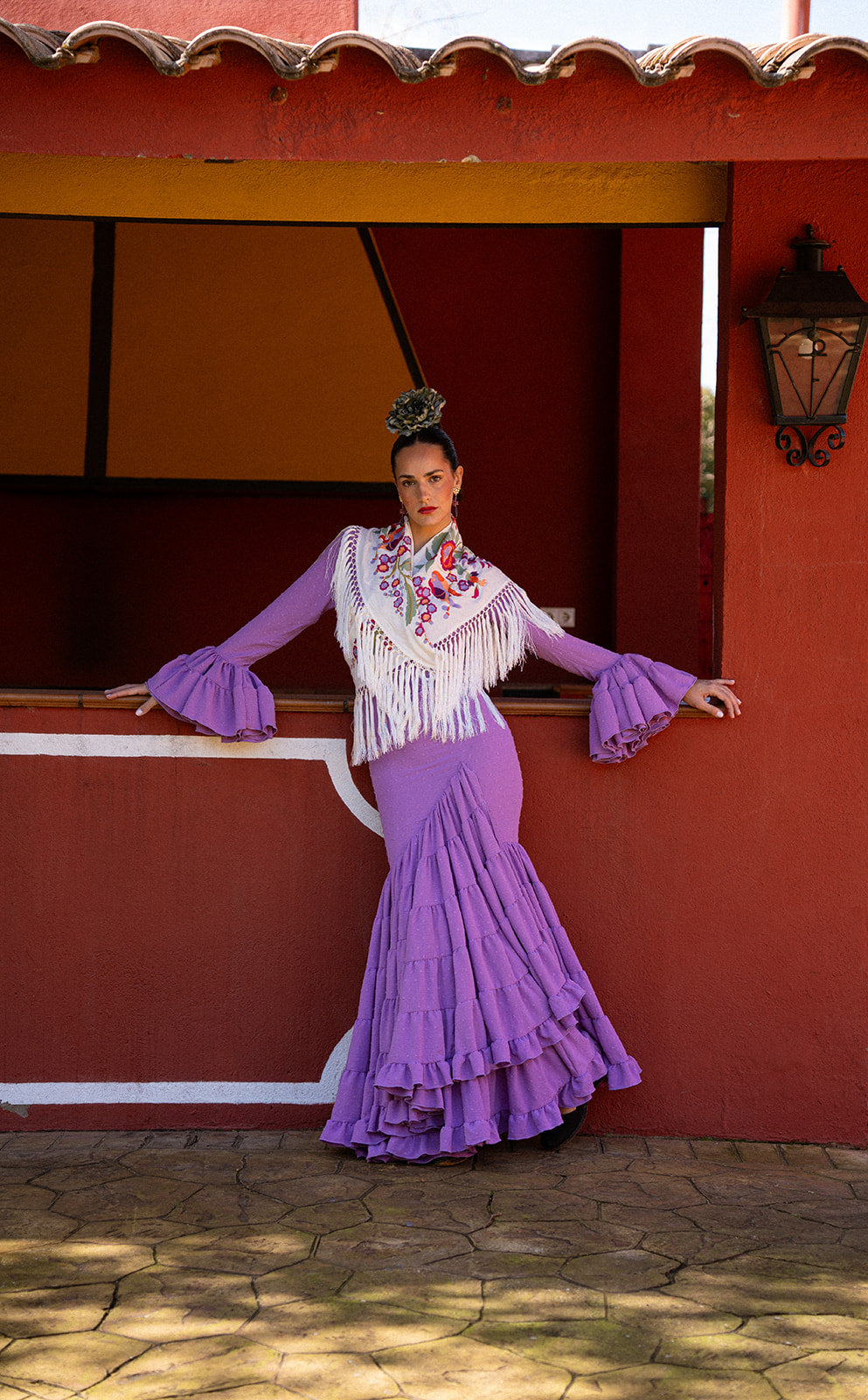 Vestido de flamenca - Modelo Lola Plumeti Lila