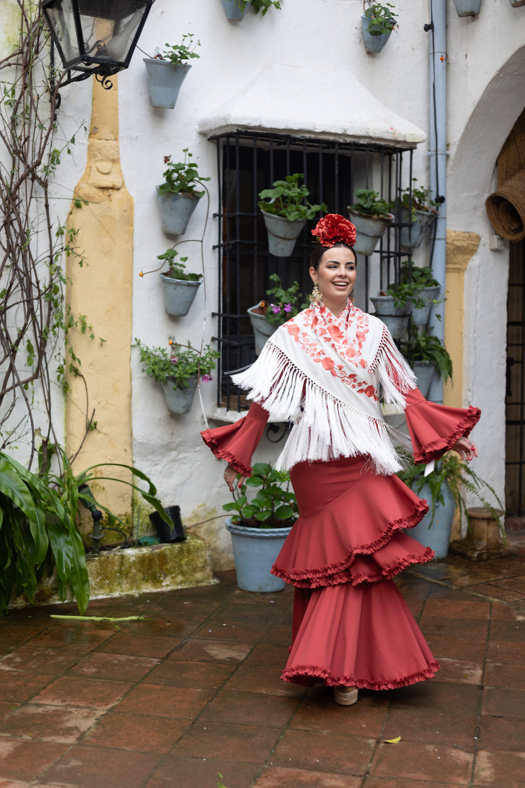 Vestido Carmesí Teja/ Coral