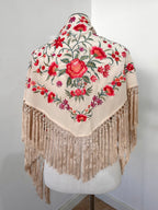 Mantoncillo Clavelines Blanco roto con pastel