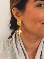 Pendientes Marquesa Dorado y Azul Marino