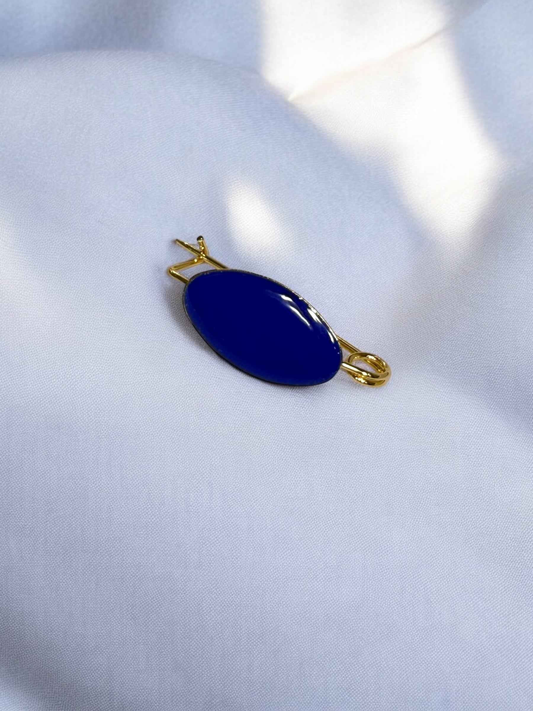 Broche Liso Azul Eléctrico