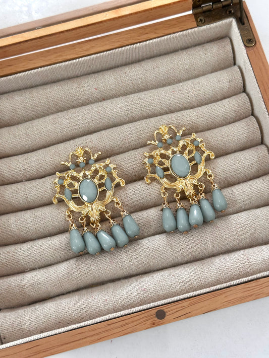 Pendientes menina azul jabonoso