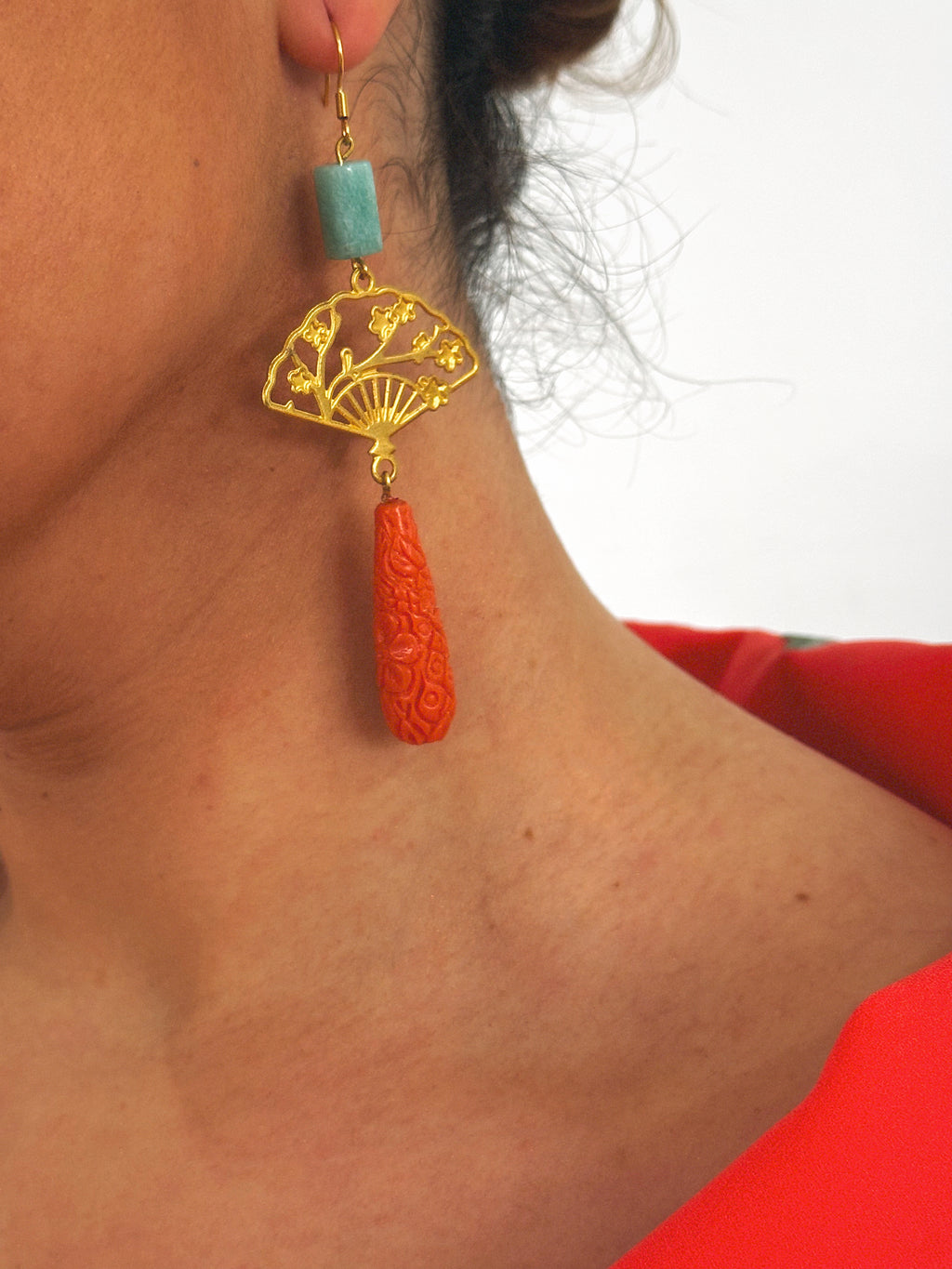 Pendientes Abanico Corales