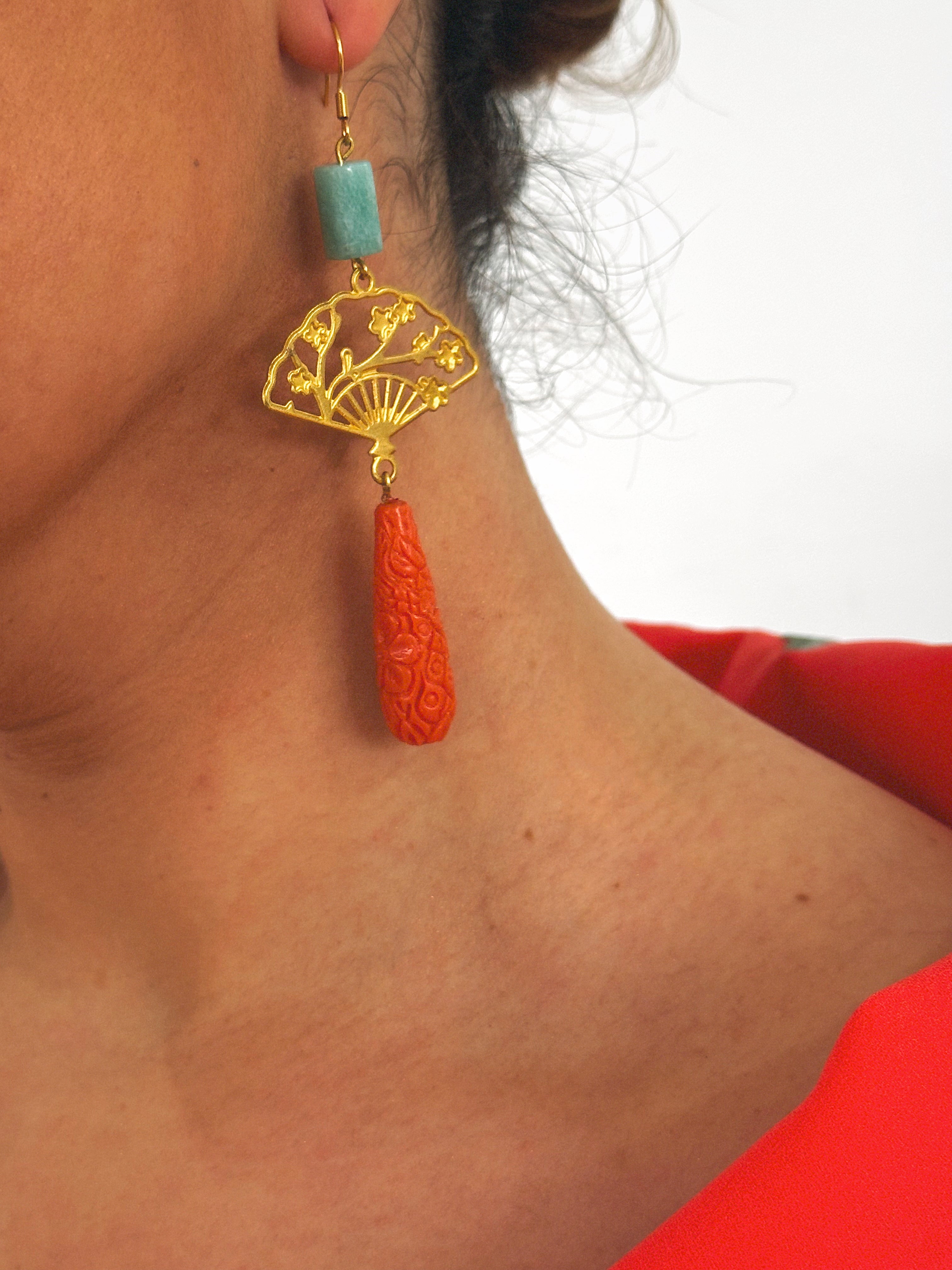 Pendientes Abanico Corales