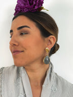 Pendientes Pepa Piedra Natural gris