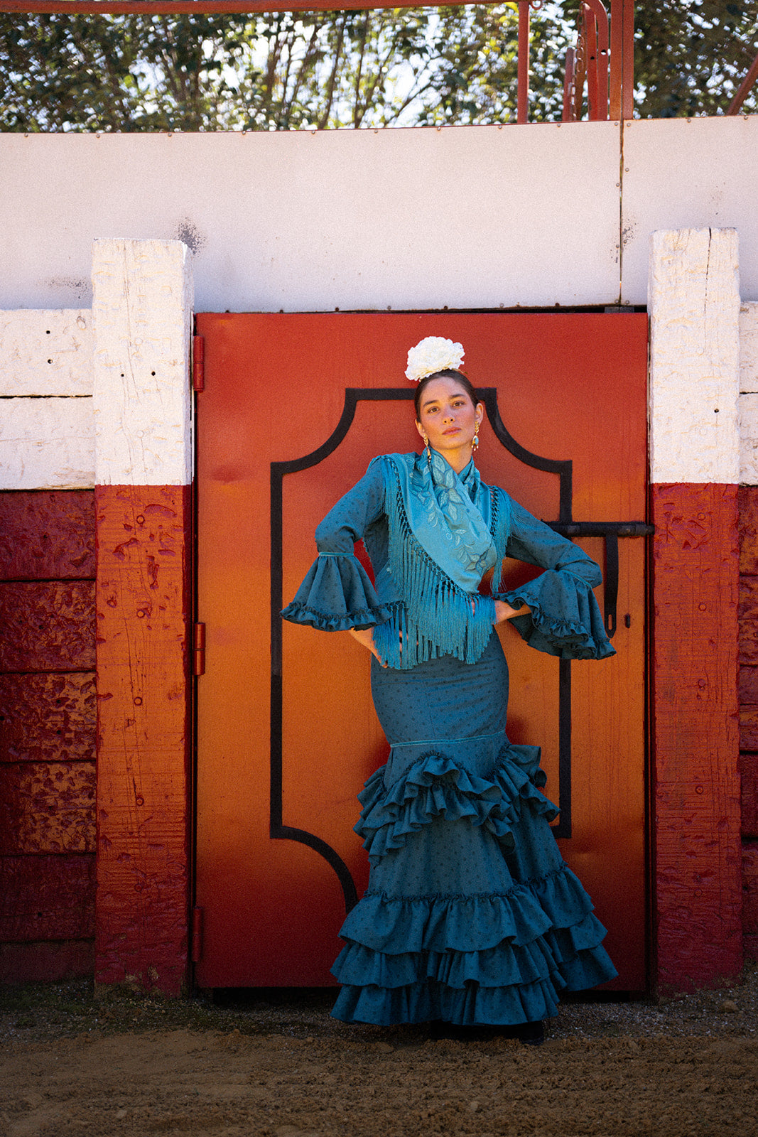 Traje de Flamenca - Modelo Triana Turquesa Lunar