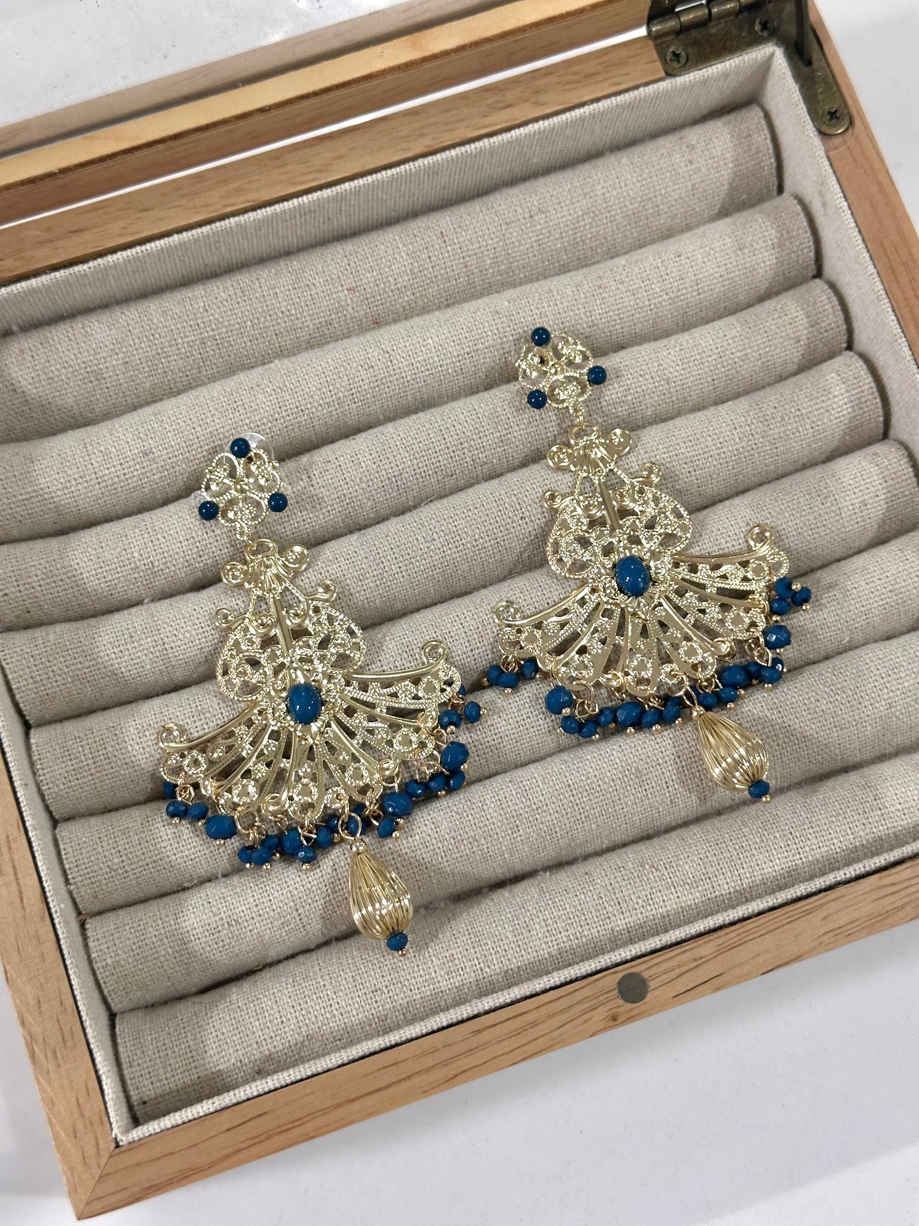 Pendientes Triana Azul Petróleo