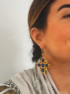 Pendientes Estrella Azul Marino y Rojo