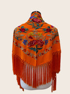 Mantoncillo Amapola naranja bordado