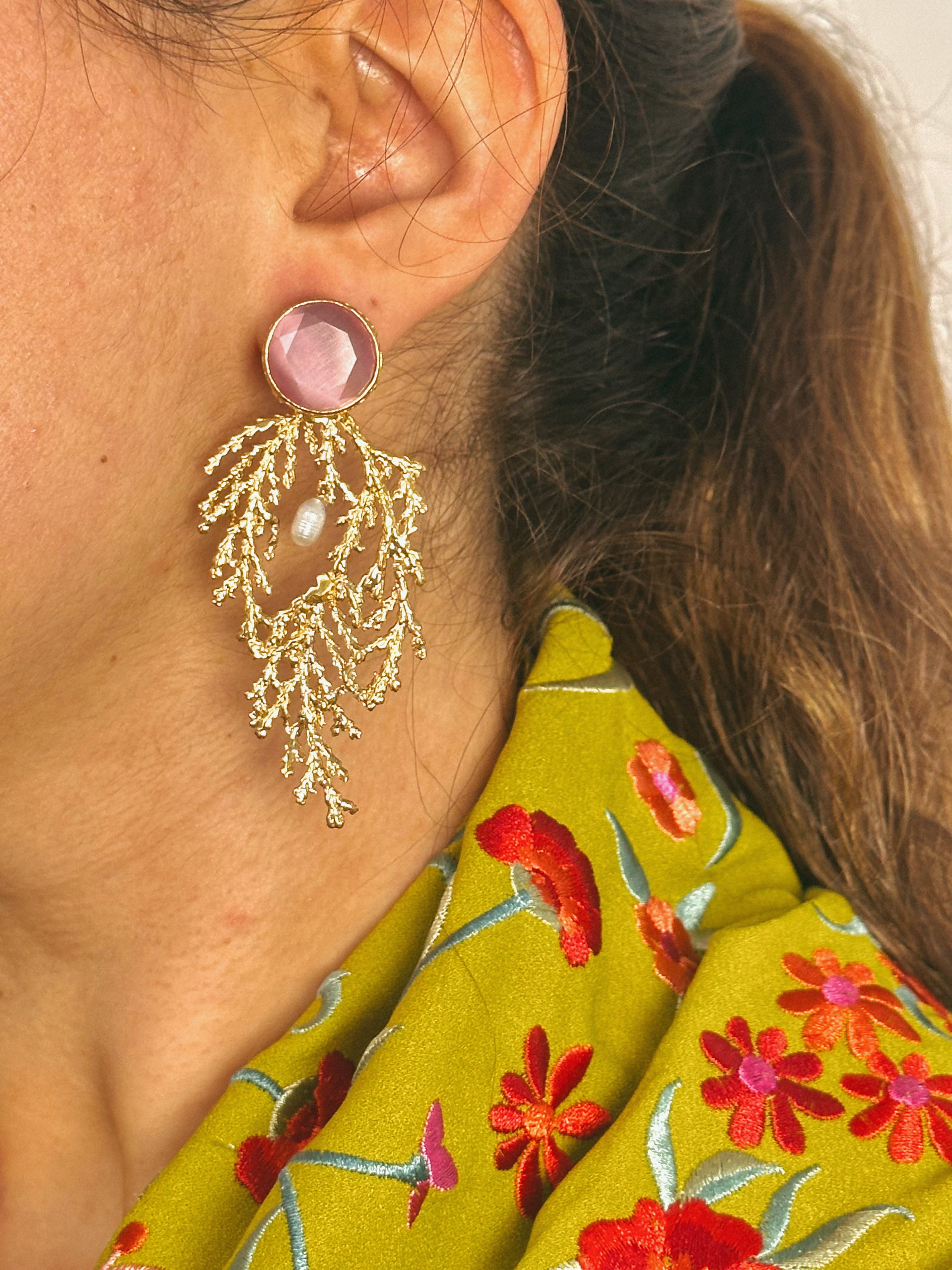 Pendientes Linares Rosa Palo