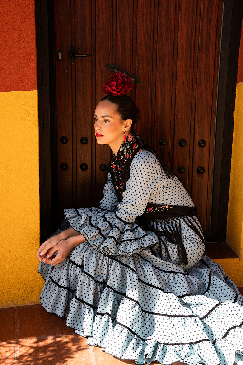 Traje de flamenca - Modelo Jaleo Aquamarina y negro