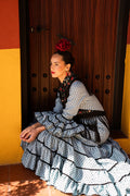 Traje de flamenca - Modelo Jaleo Aquamarina y negro