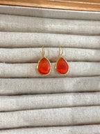 Pendientes lagrima naranja fuerte