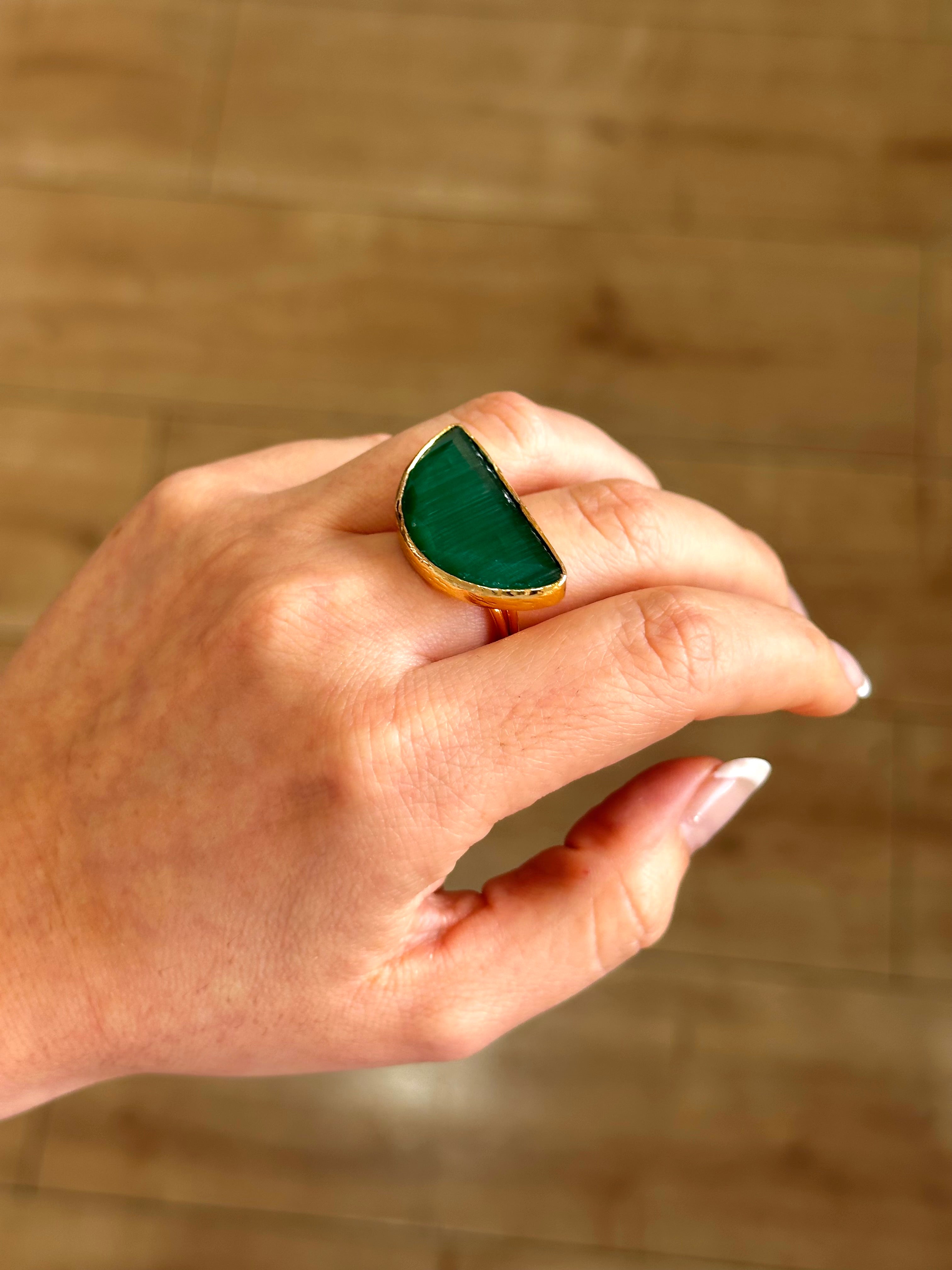 Anillo Afrodita Maxi Esmeralda