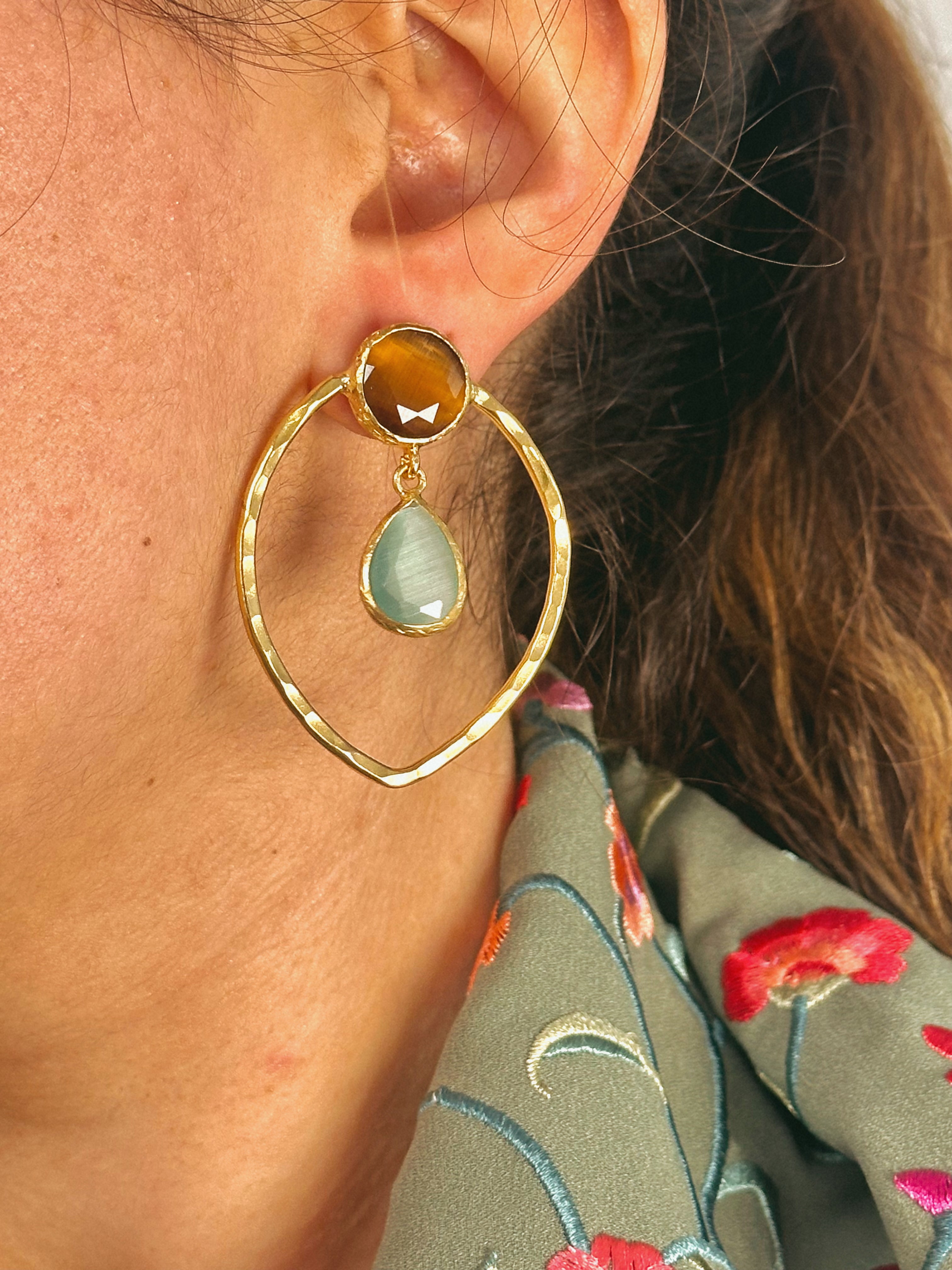 Pendientes Matilda Marrón y Azul