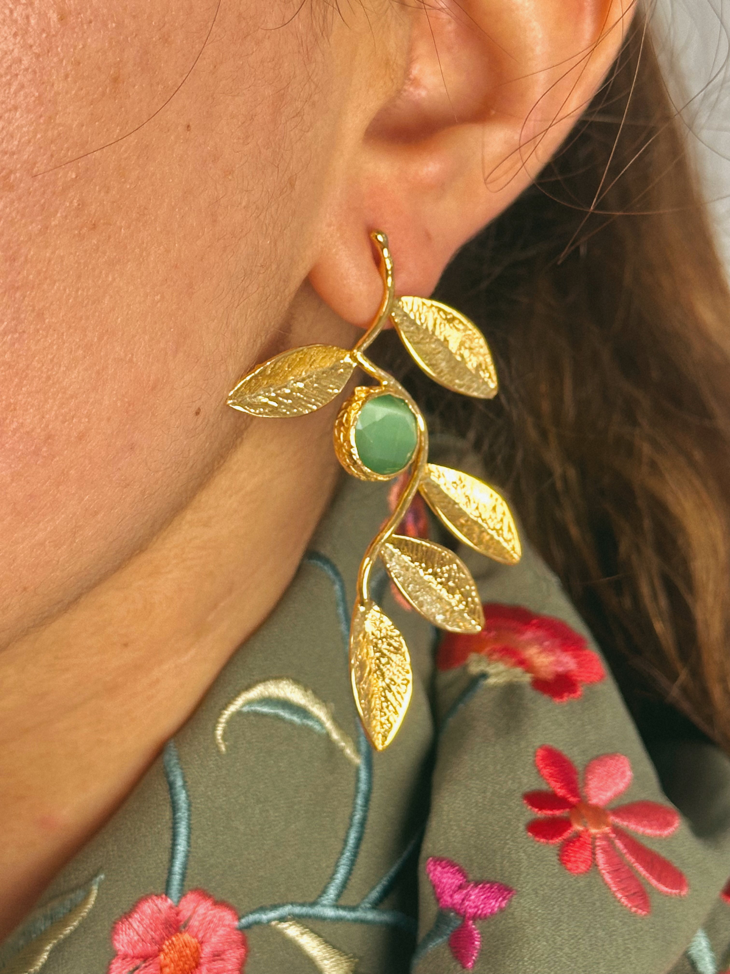 Pendientes Olivo Verde