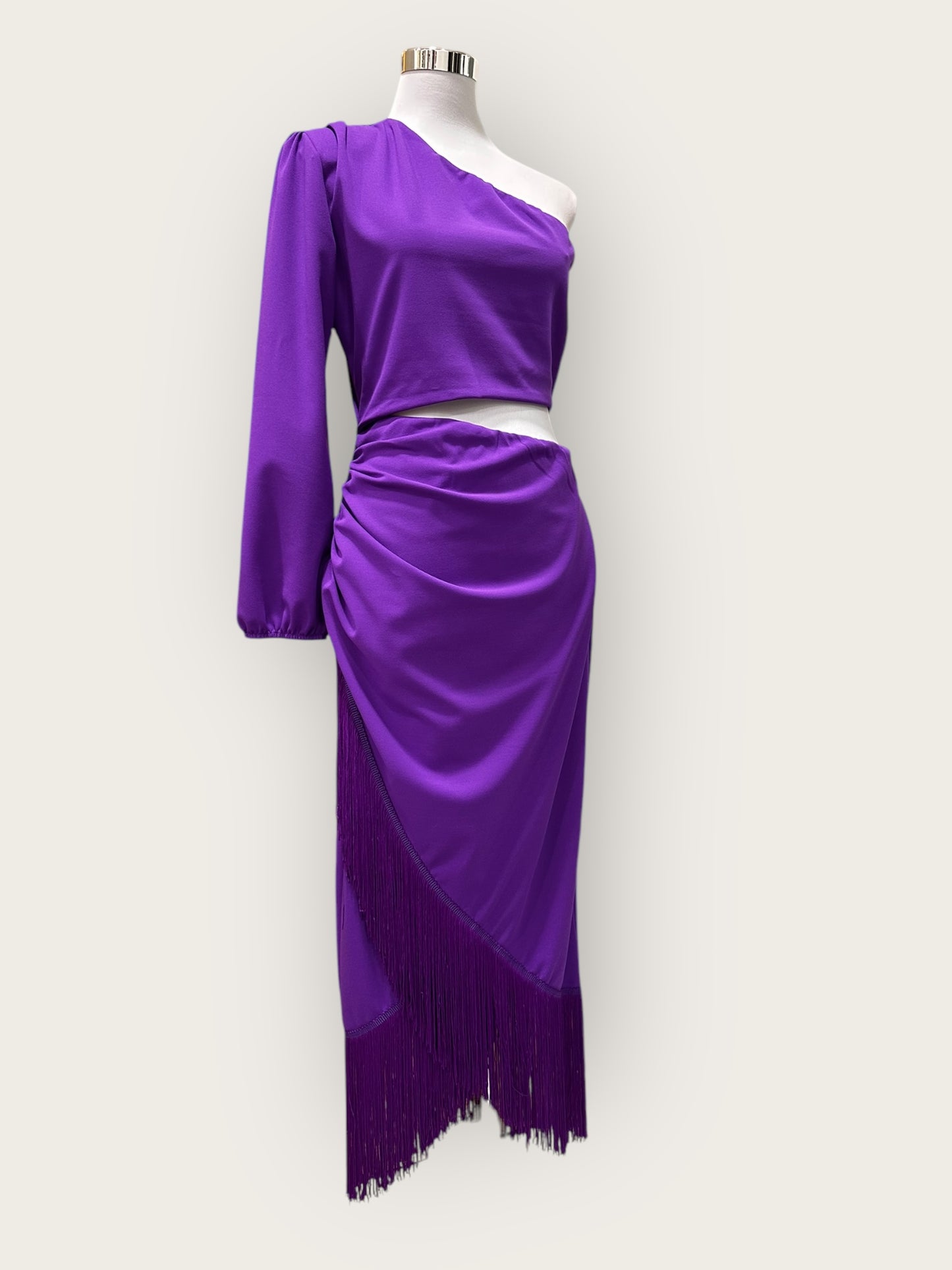 Vestido Gloria Flecos Morado