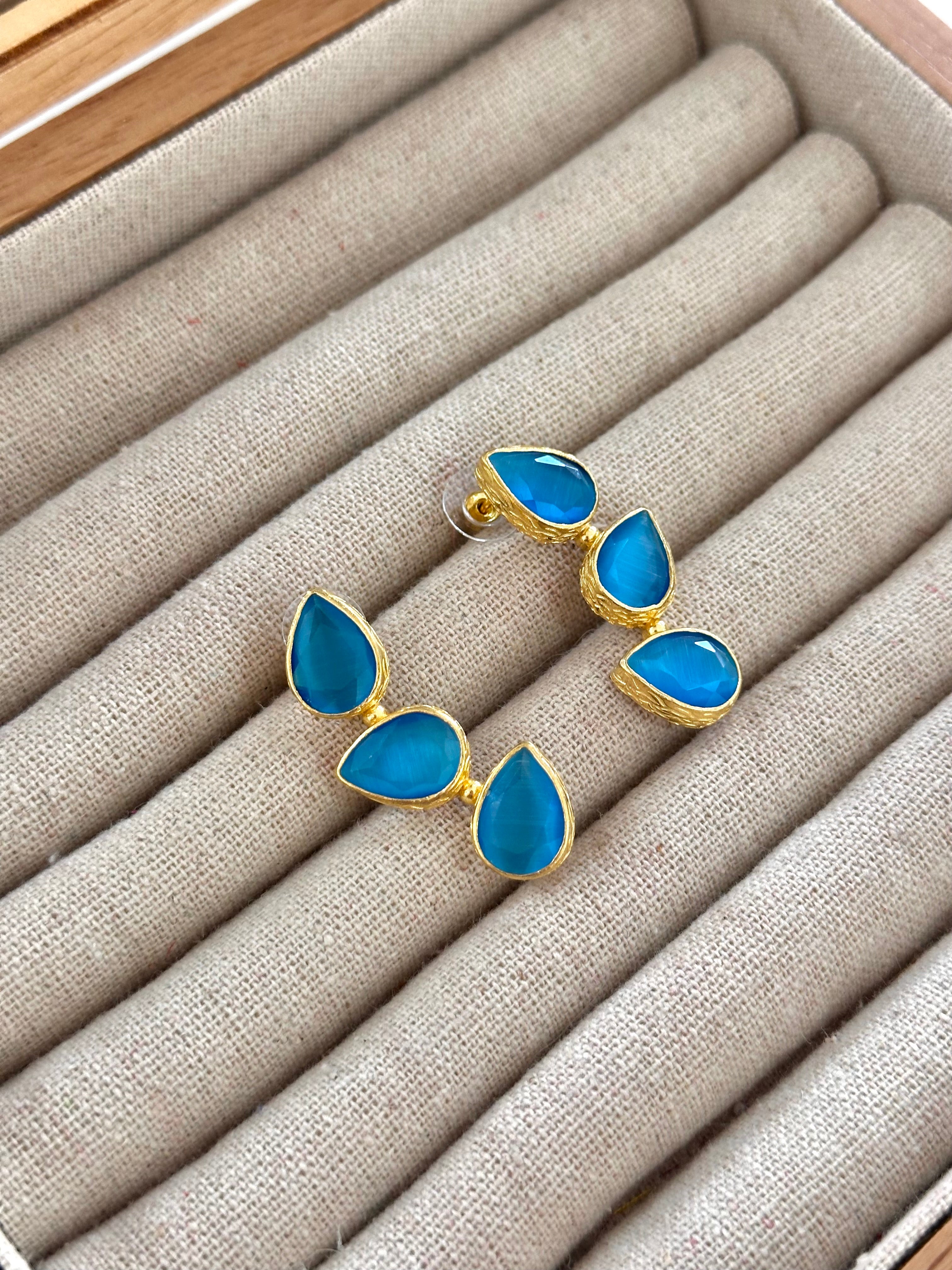 Pendientes Trío Piedra Azulon