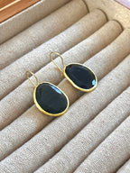 Pendientes óvalo negro