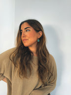 Pendiente gota cristal azul claro