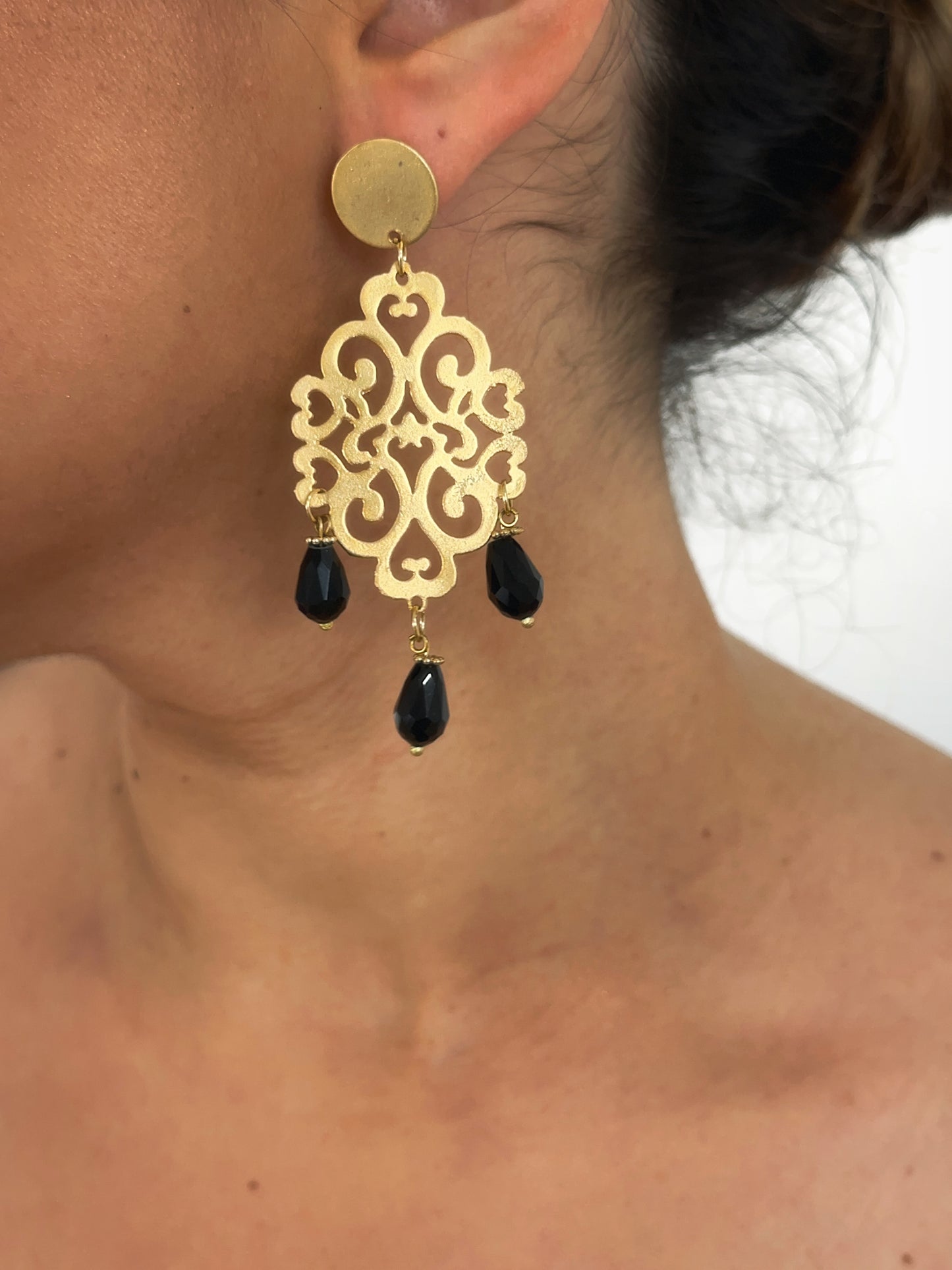 Pendientes Rocio negro