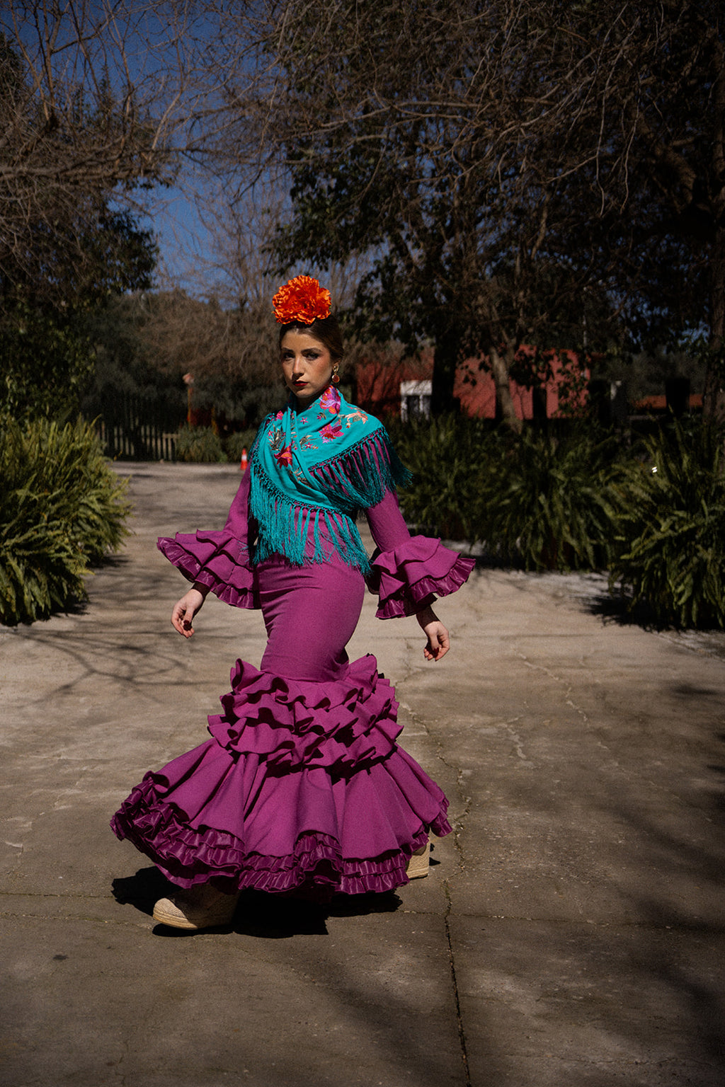 Traje de Flamenca - Modelo Macarena buganvilla