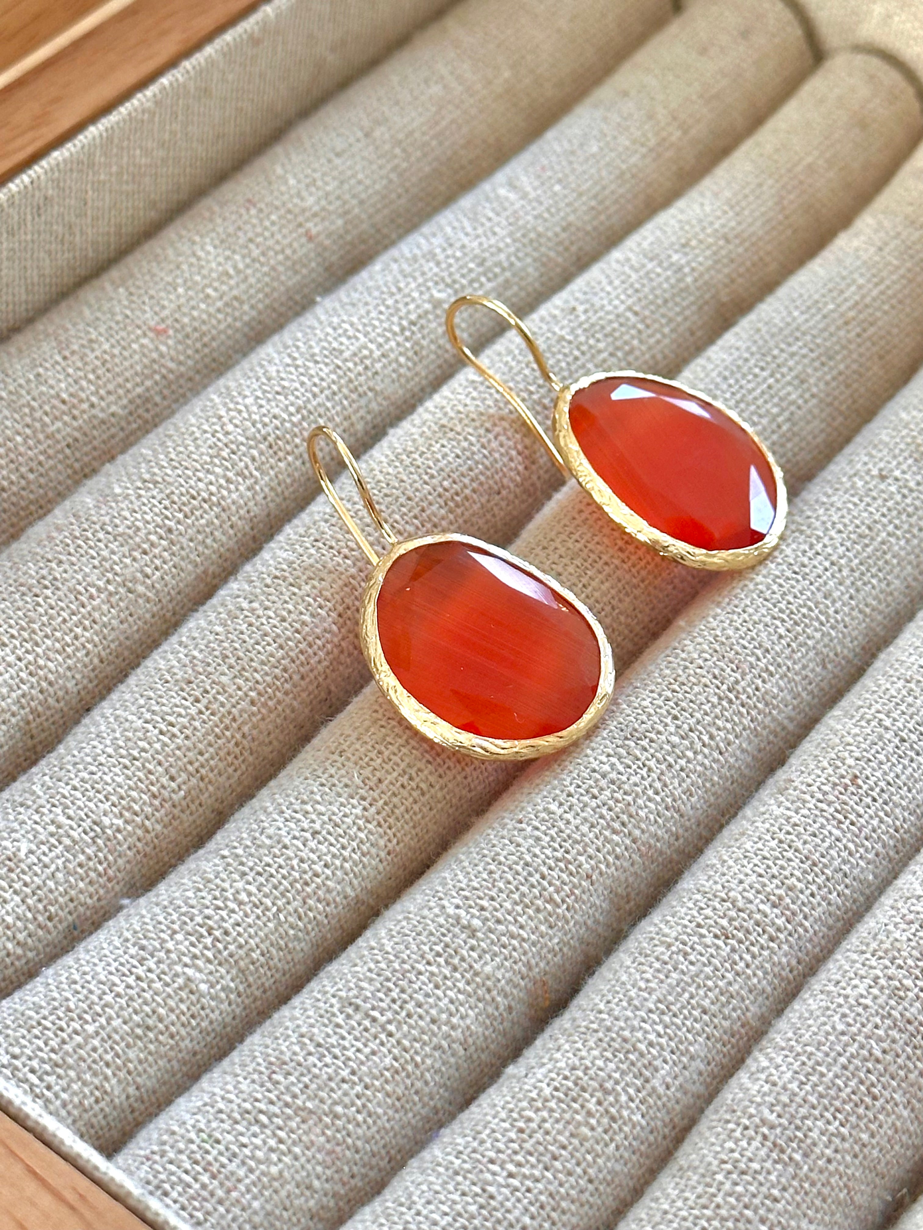 Pendientes Óvalo Naranja