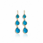 Pendientes lágrima triple celeste