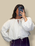 Blusa Abullonada Blanca