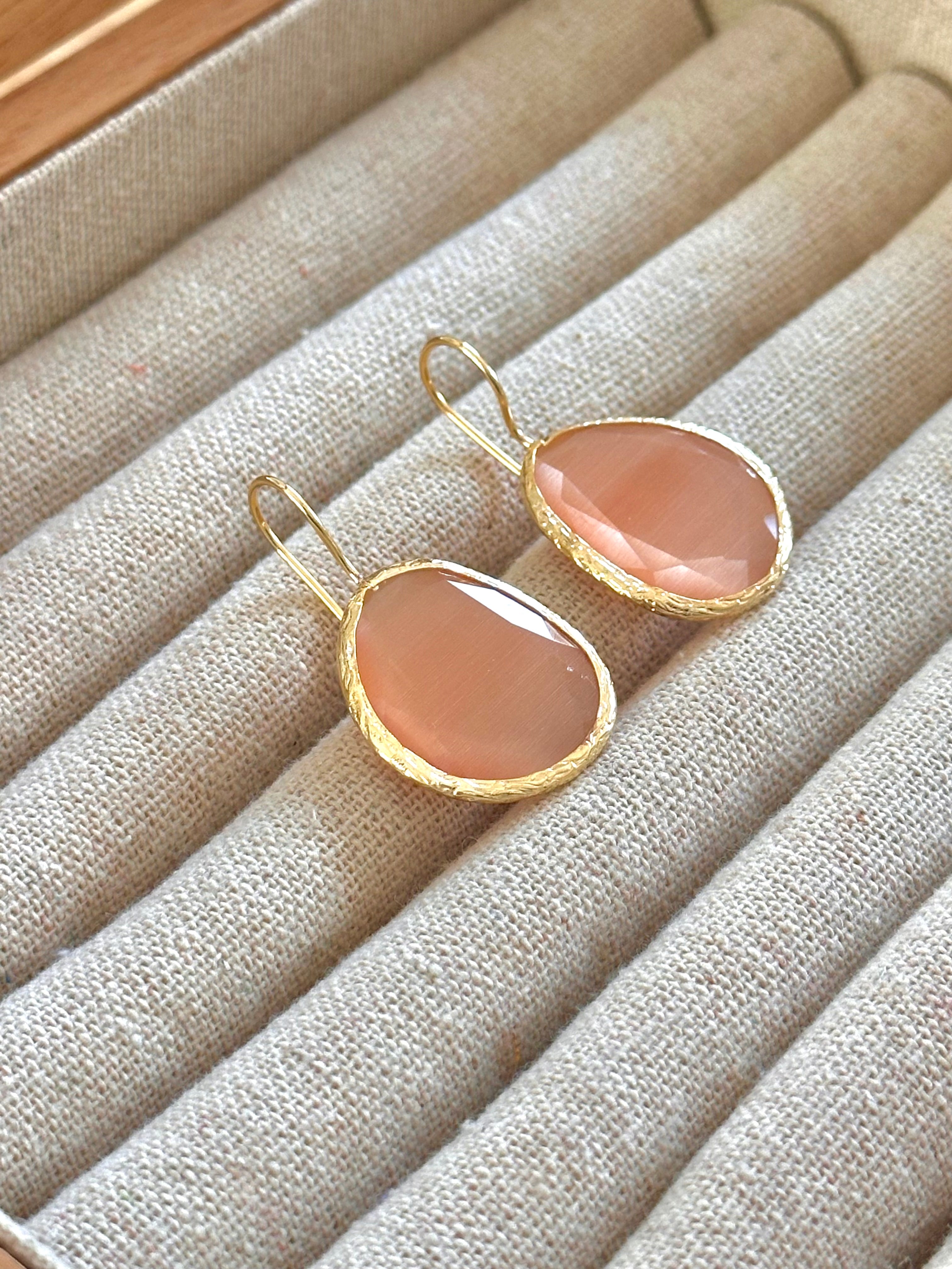 Pendientes Óvalo Naranja claro