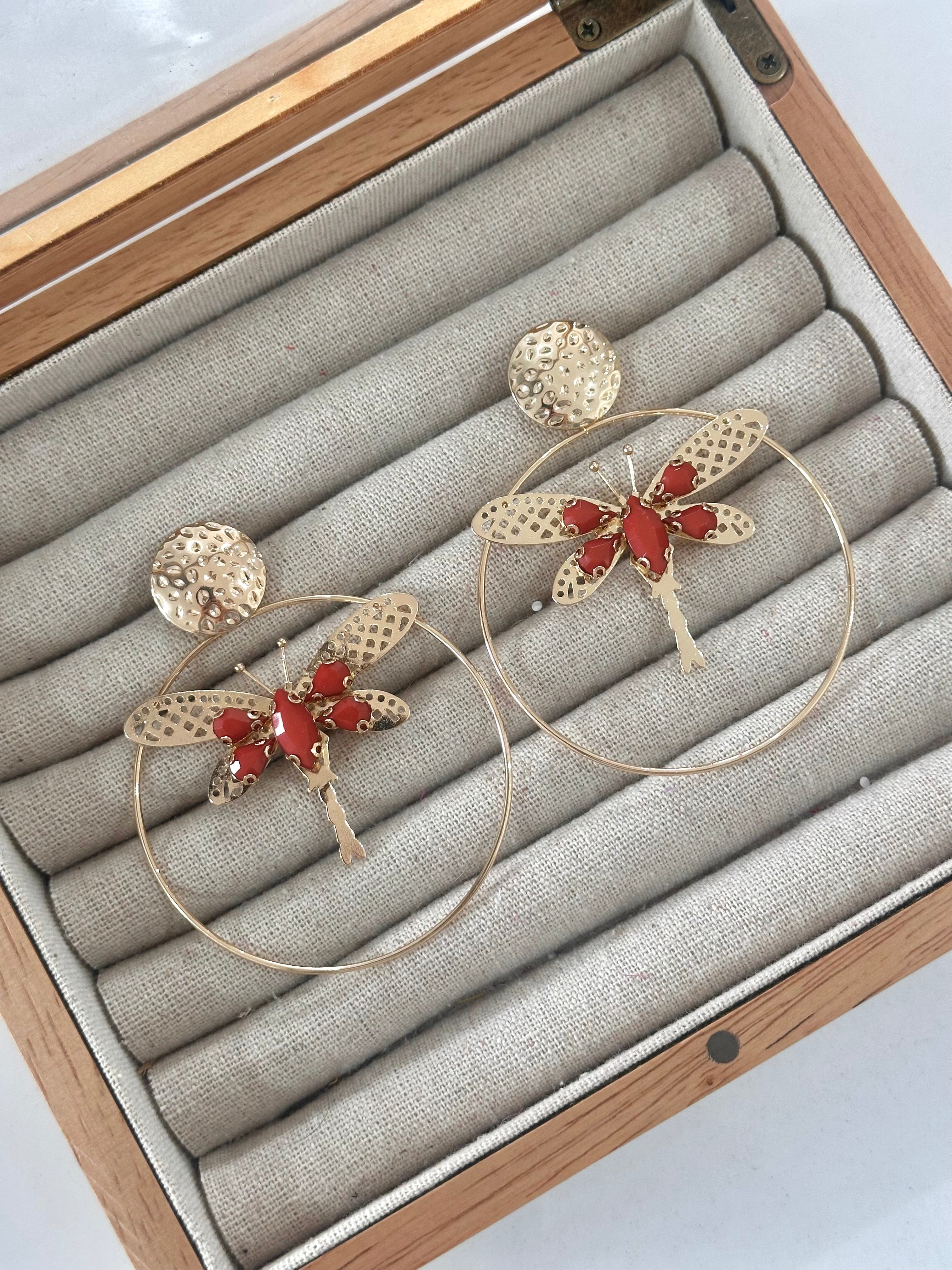 Pendientes Libélula Teja