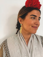 Pendientes hojas cristal verde turquesa