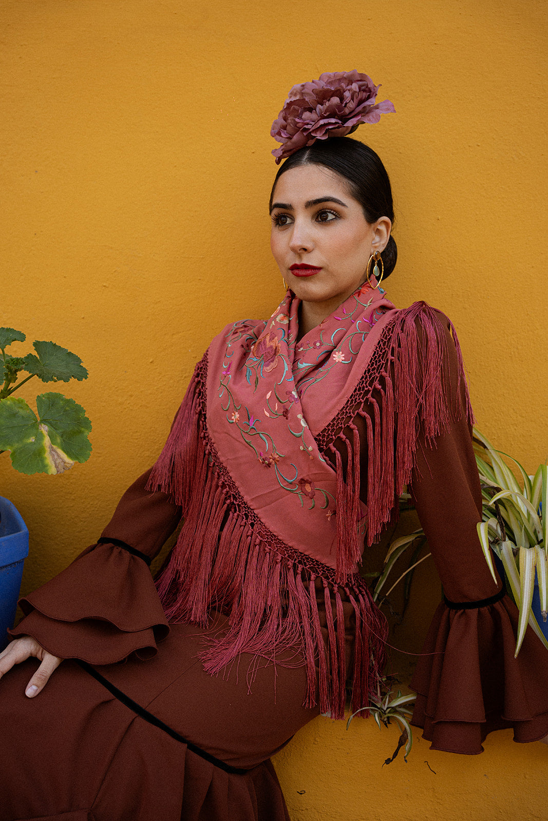 Traje de flamenca - Modelo Catalina Marron y Negro