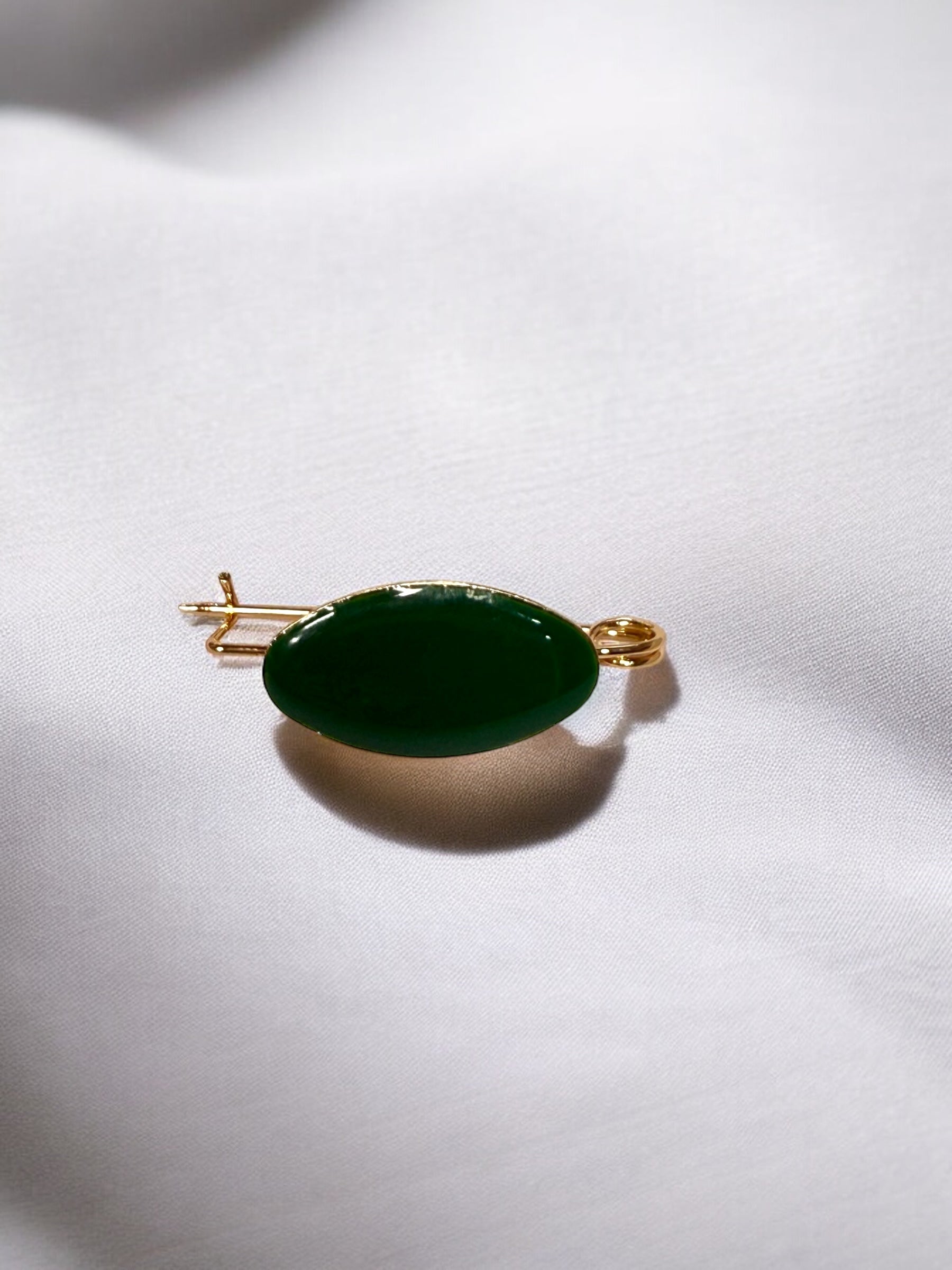 Broche Liso Verde oscuro