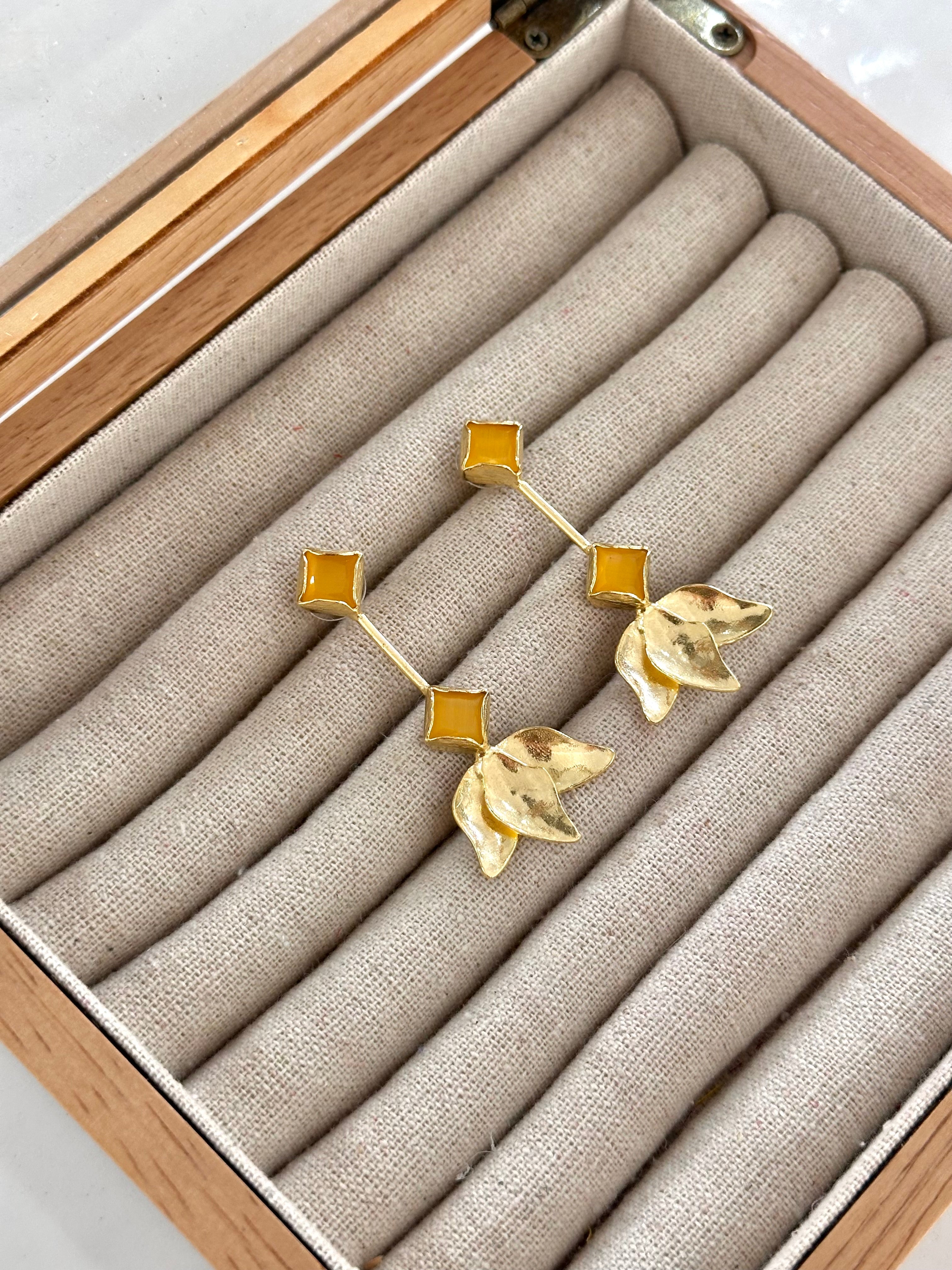 Pendientes Tulipán Mostaza