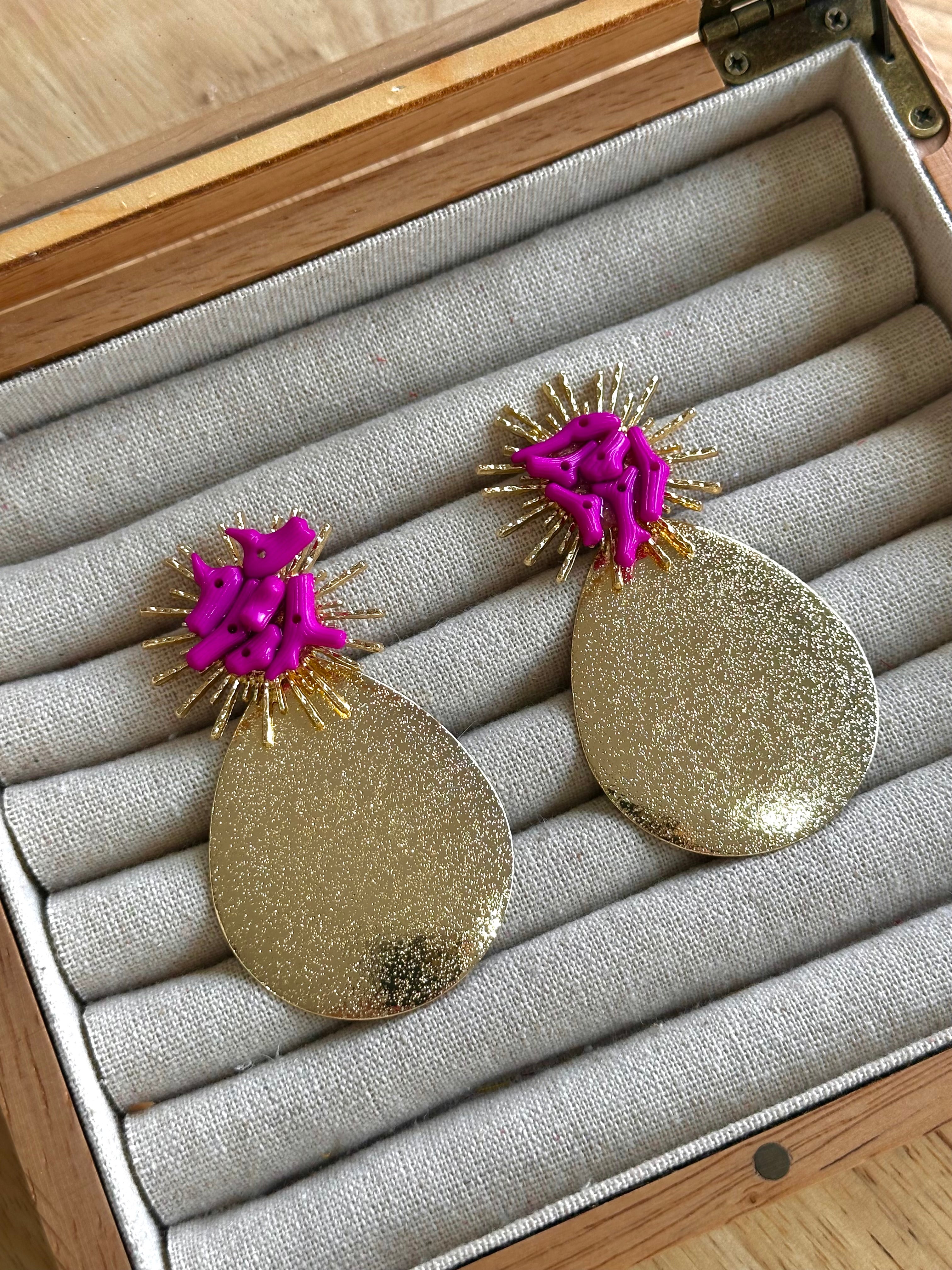 Pendientes Corales Buganvilla