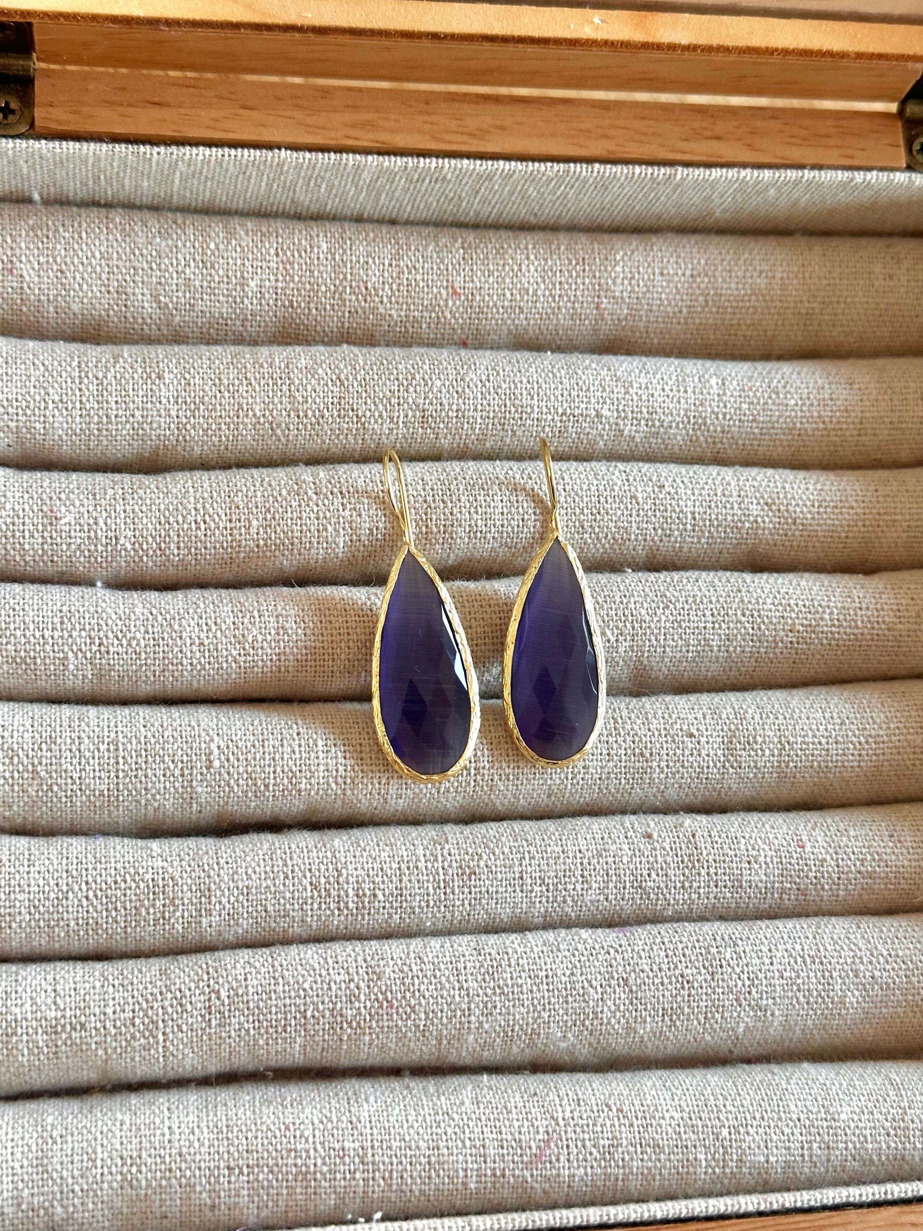 Pendientes lagrima ahumado