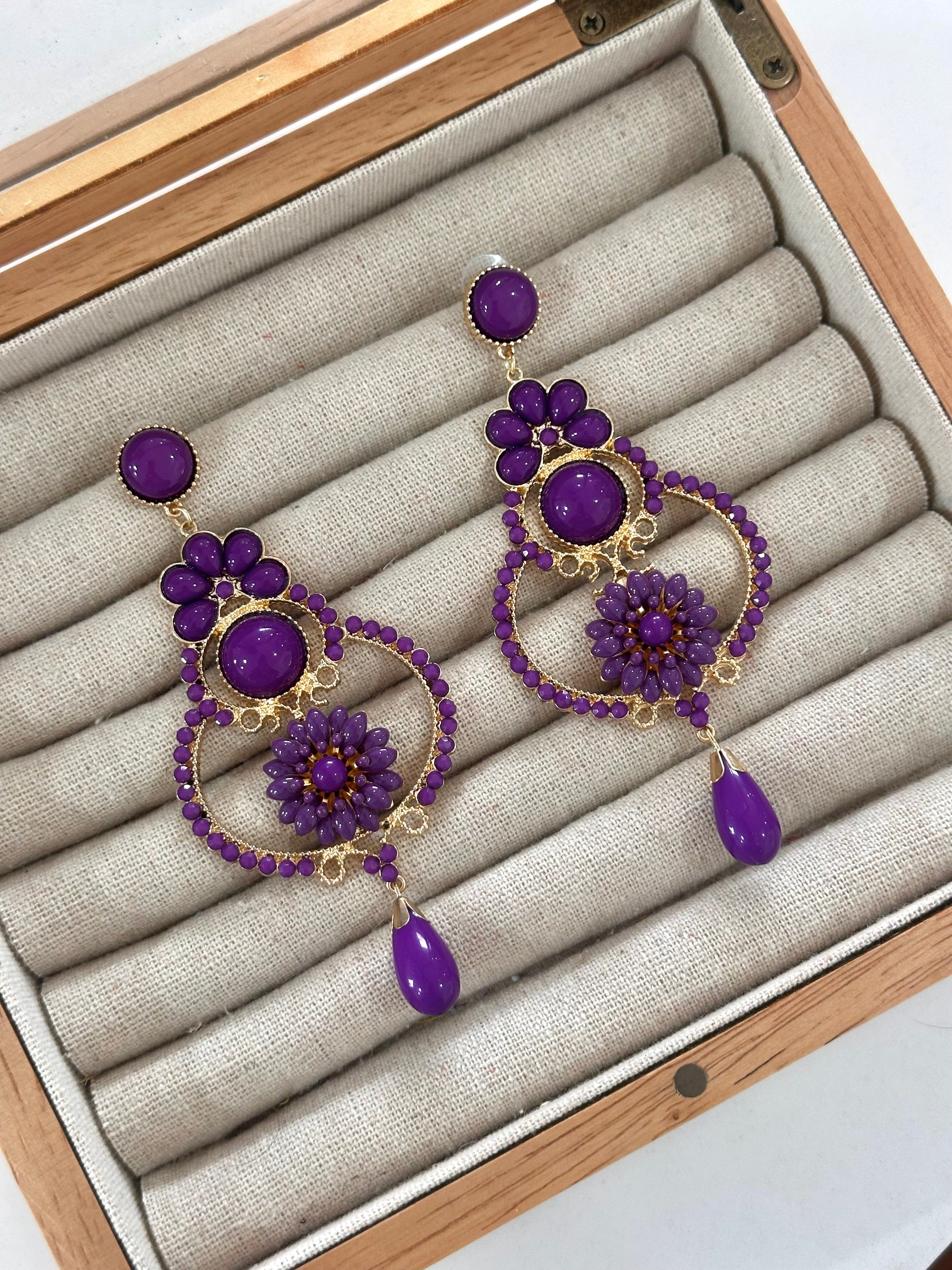 Pendientes Manuela Morado