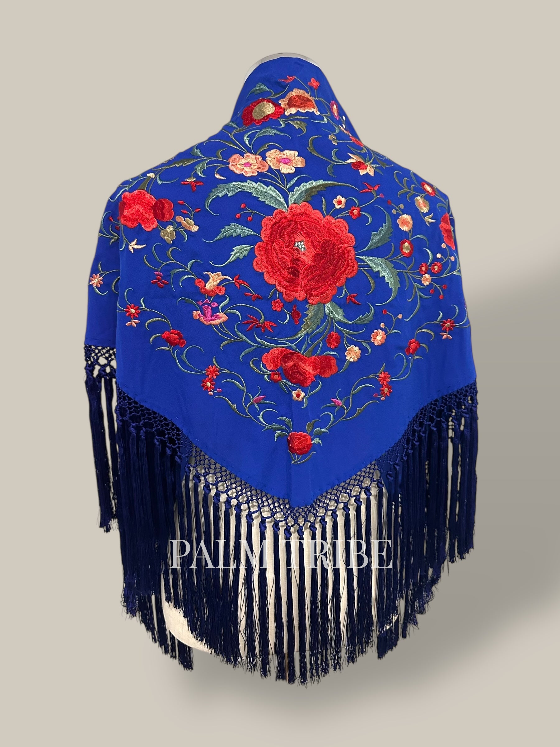 Mantoncillo Jaleo Azul Eléctrico con rojo