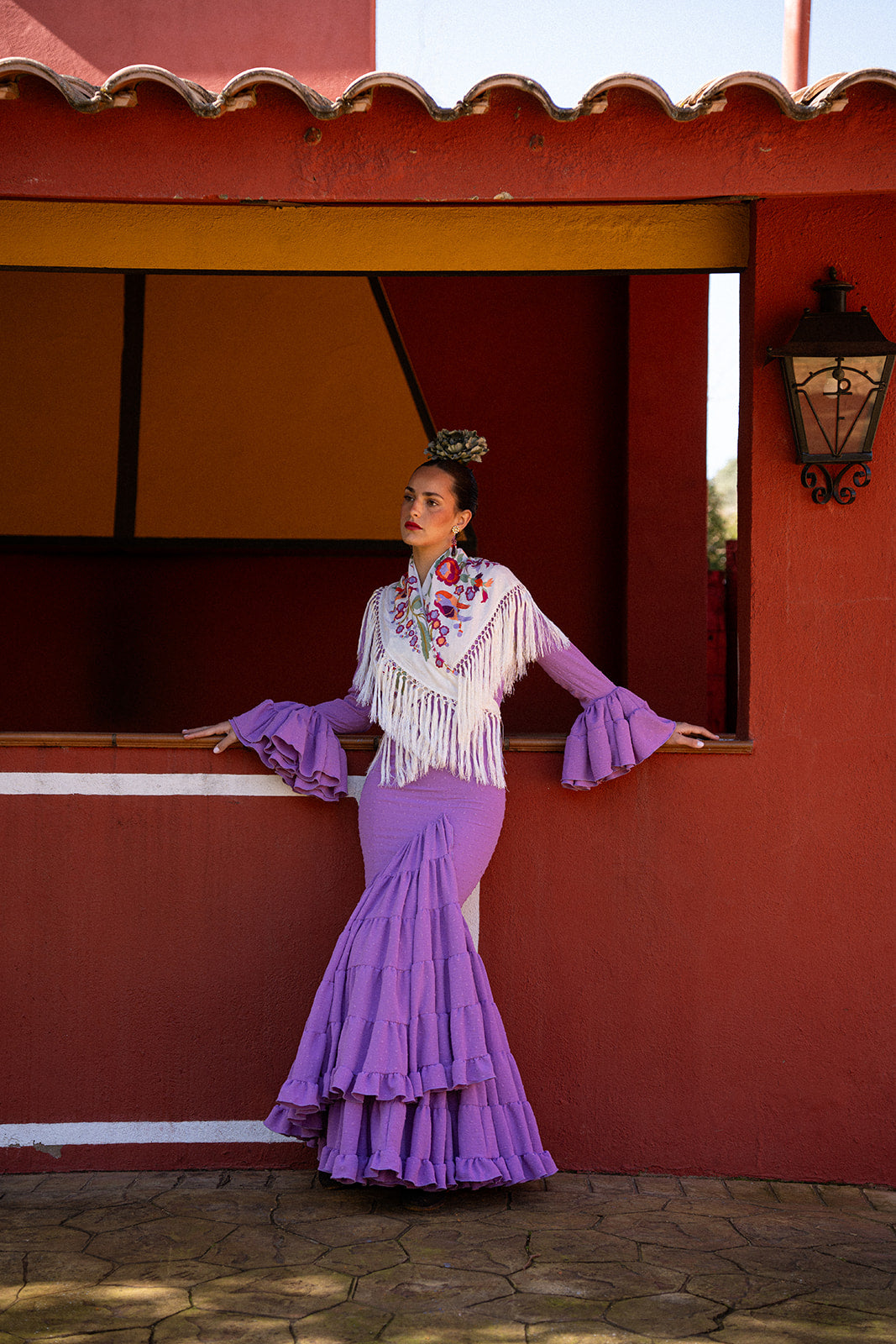 Vestido de flamenca - Modelo Lola Plumeti Lila