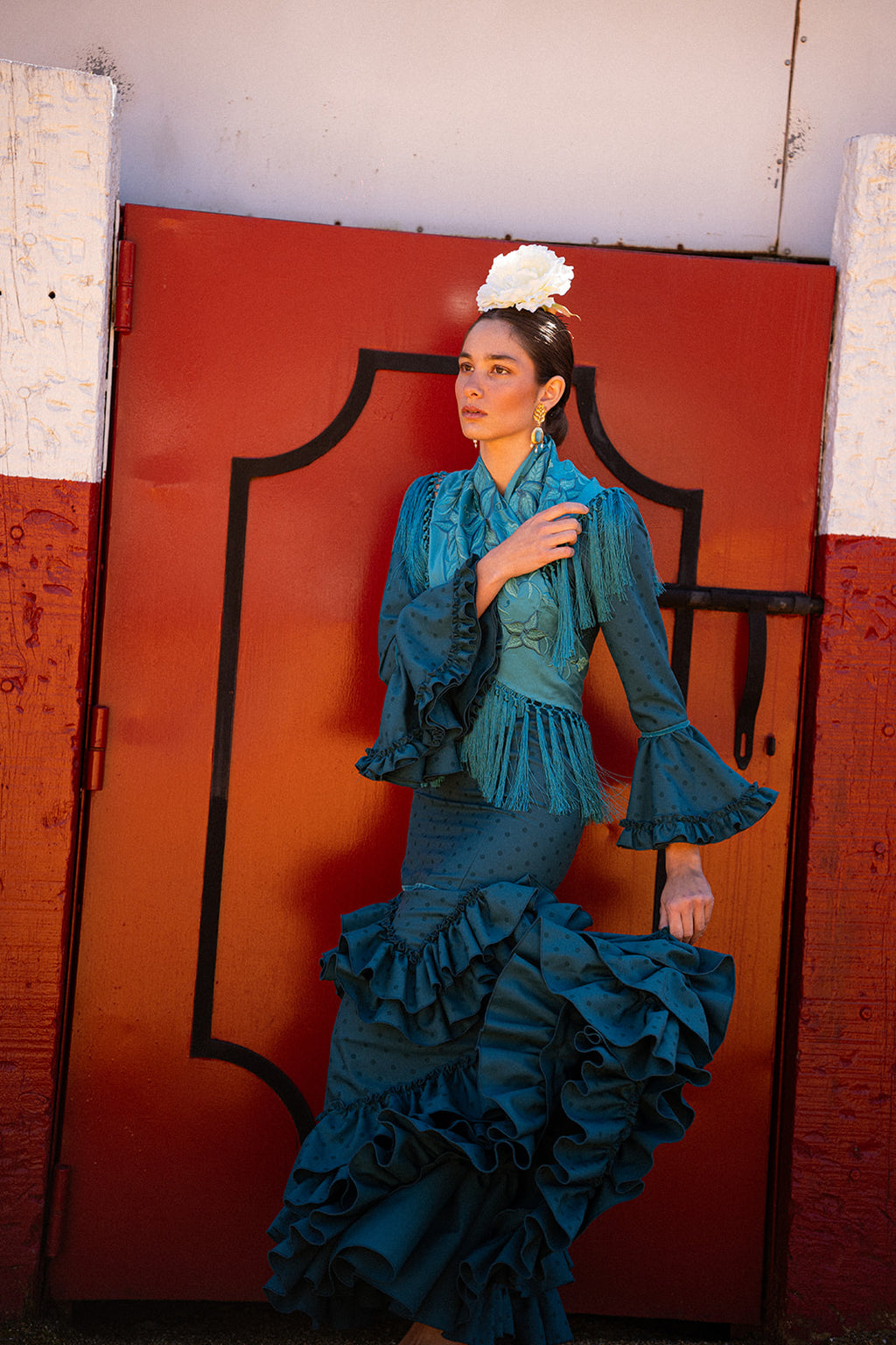 Traje de Flamenca - Modelo Triana Turquesa Lunar