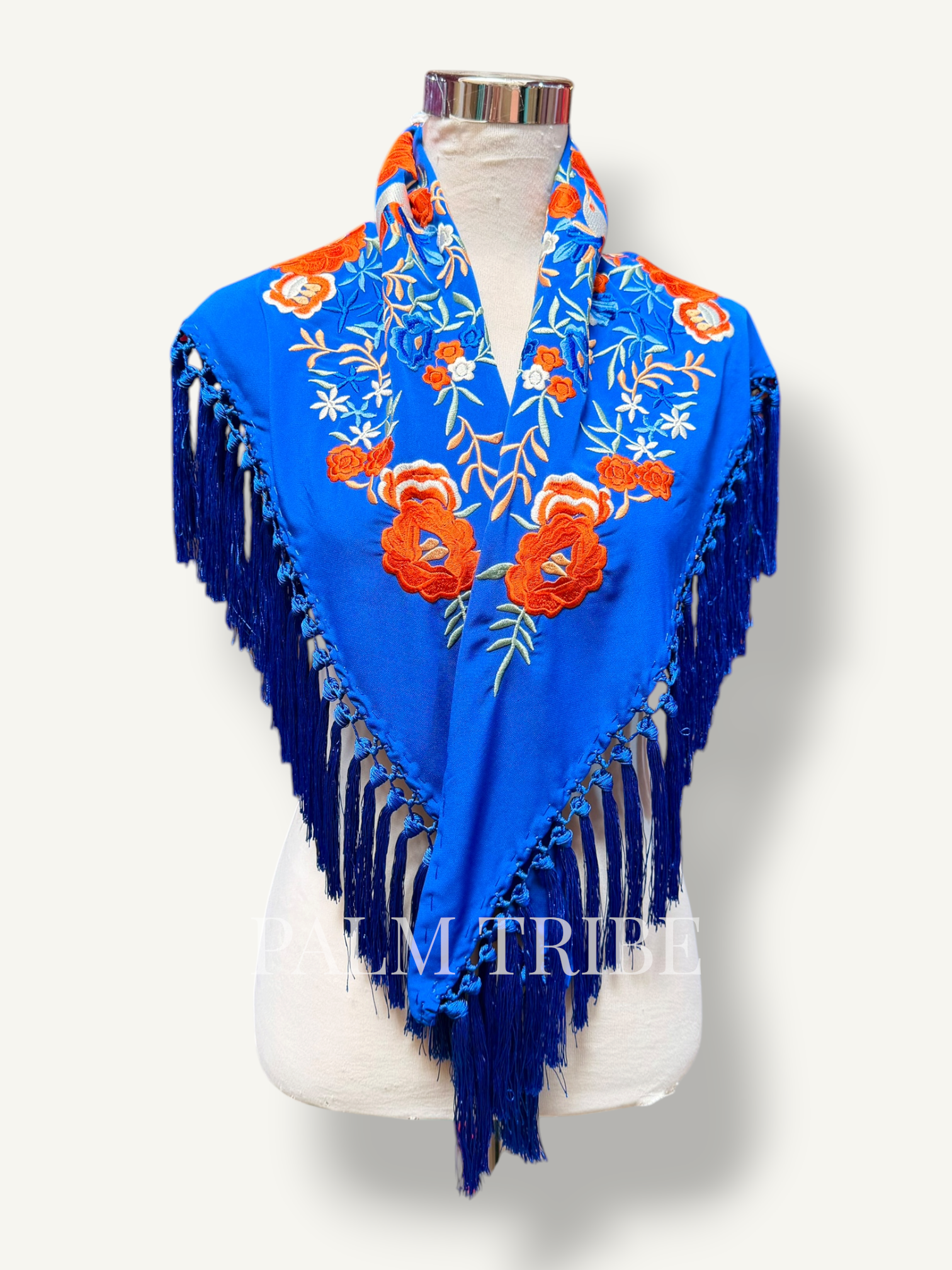 Mantoncillo Abril Azul Eléctrico y Naranja