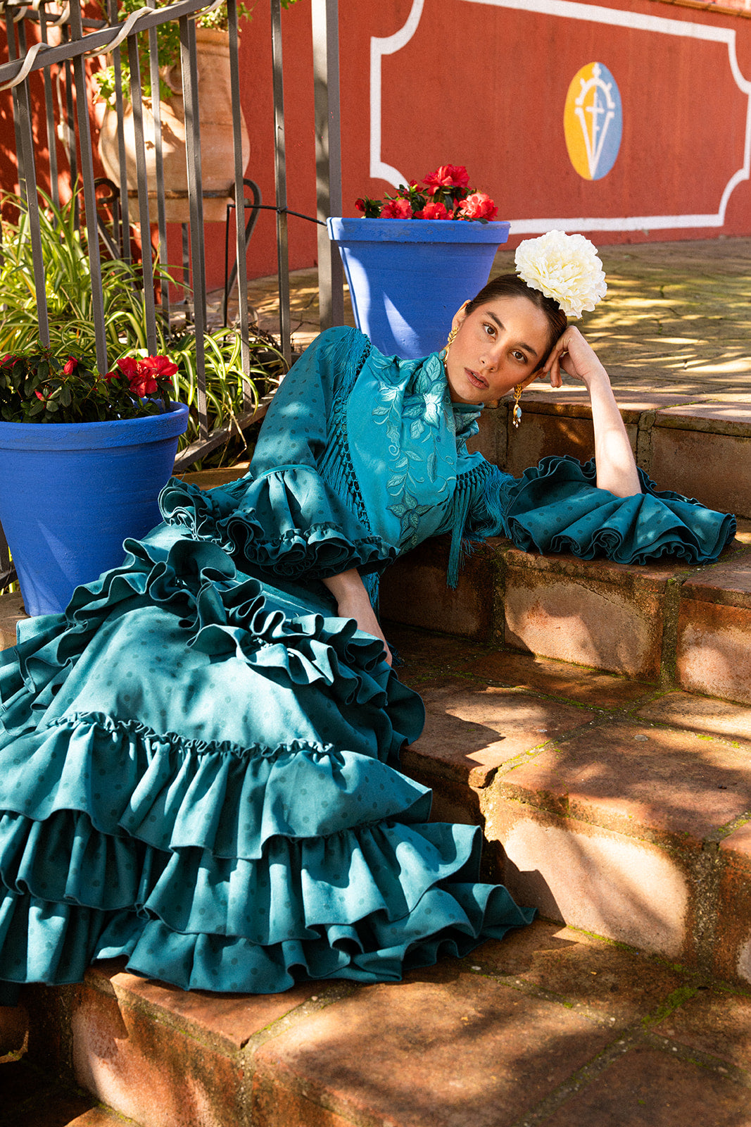 Traje de Flamenca - Modelo Triana Turquesa Lunar