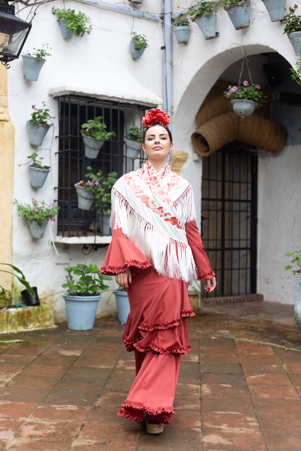 Vestido Carmesí Teja/ Coral