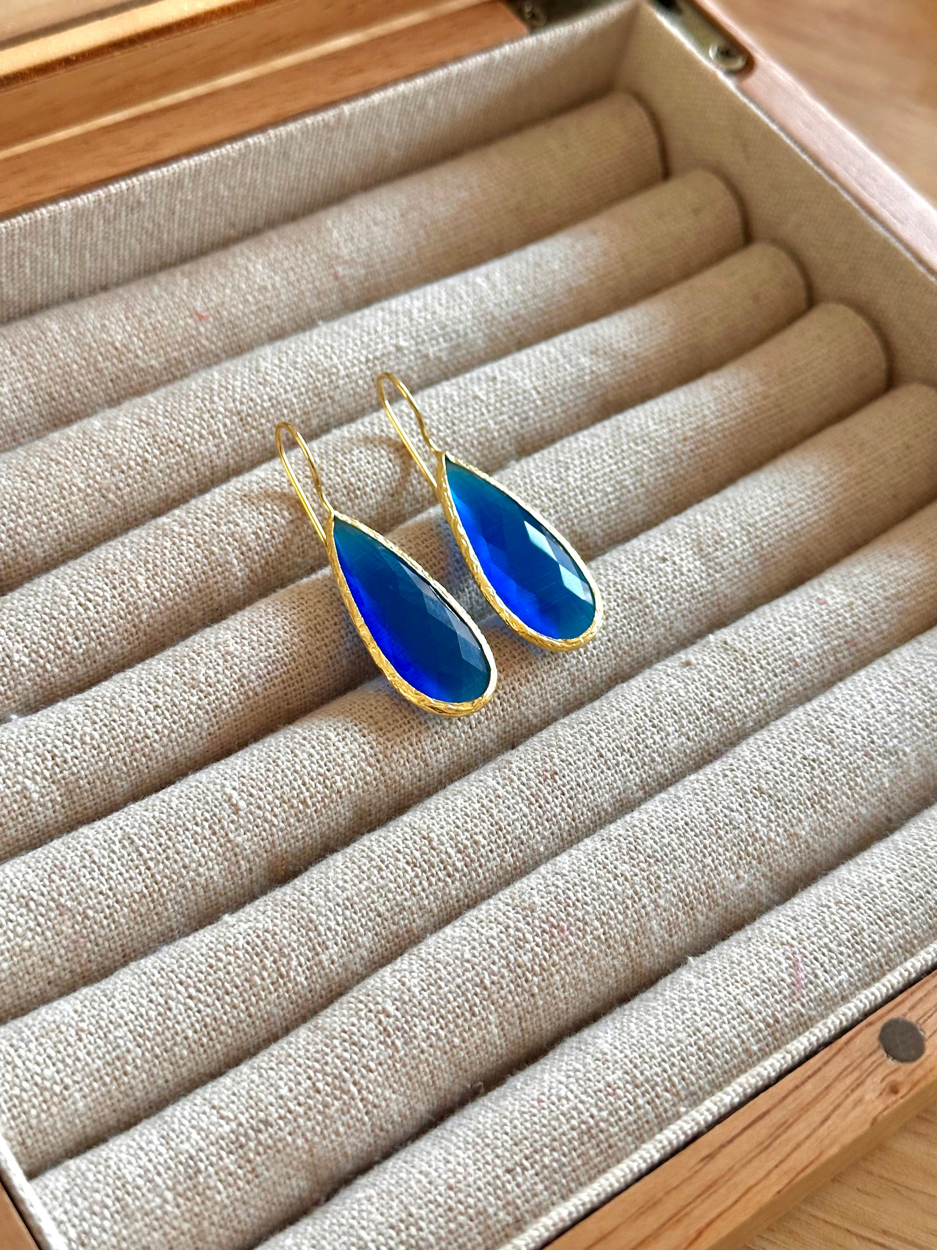 Pendientes lagrima BIG azul